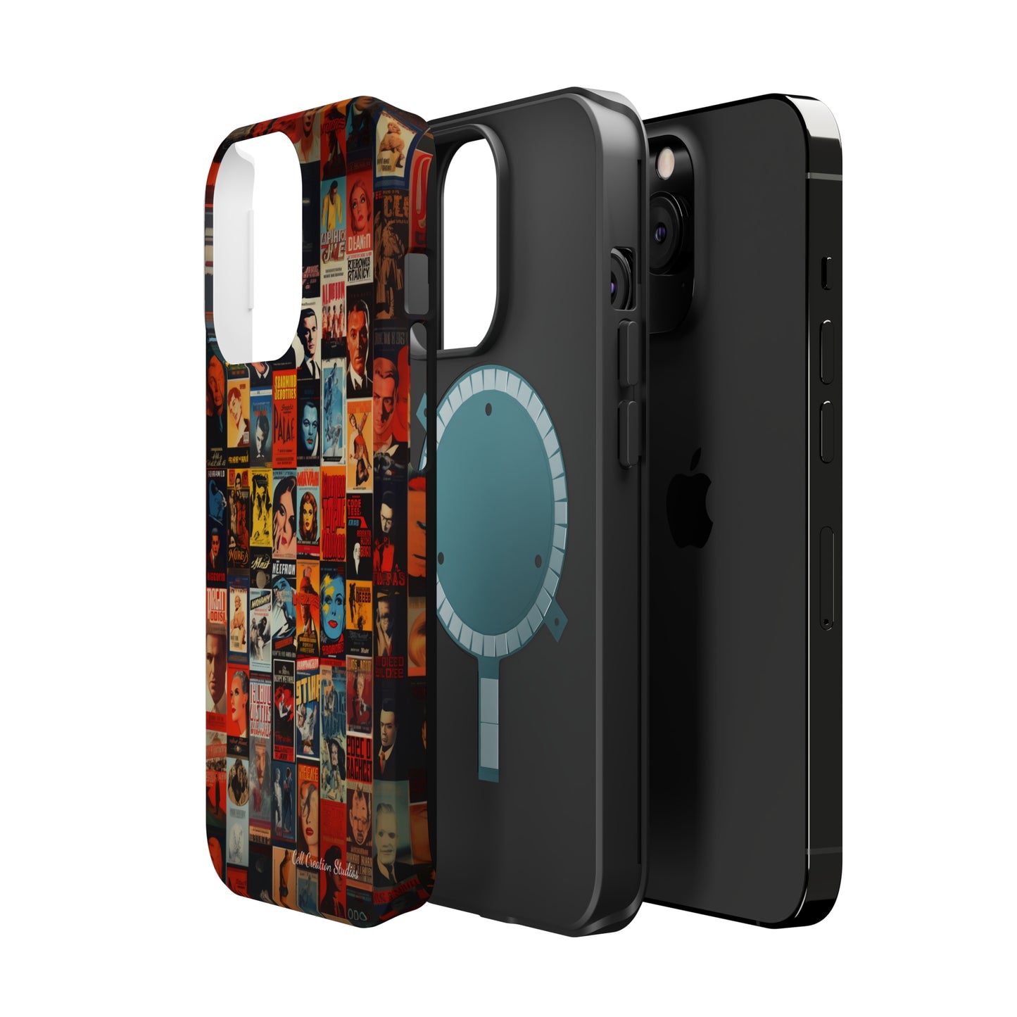 Introducing the "Vintage Movie Poster Collage" Cell Phone Case – Timeless Hollywood Charm -MagSafe Tough Cases