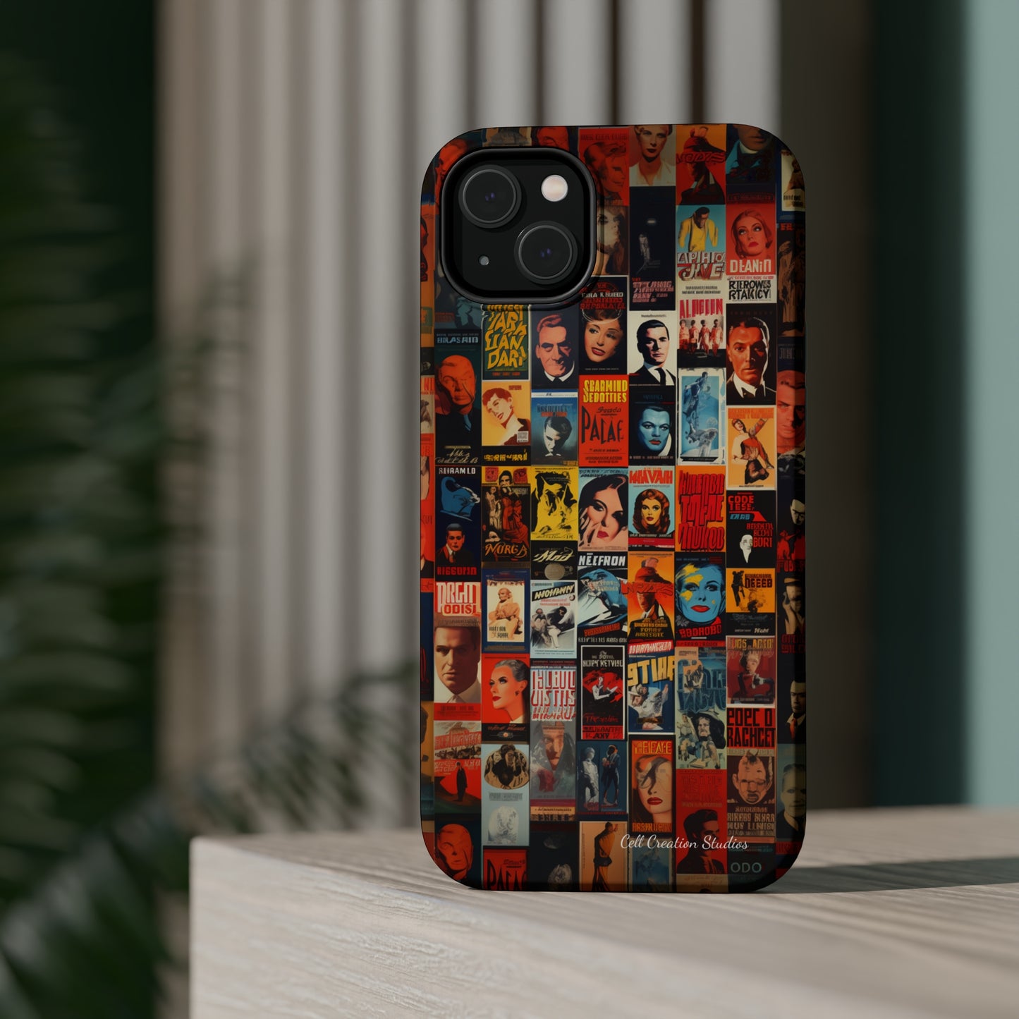 Introducing the "Vintage Movie Poster Collage" Cell Phone Case – Timeless Hollywood Charm -MagSafe Tough Cases