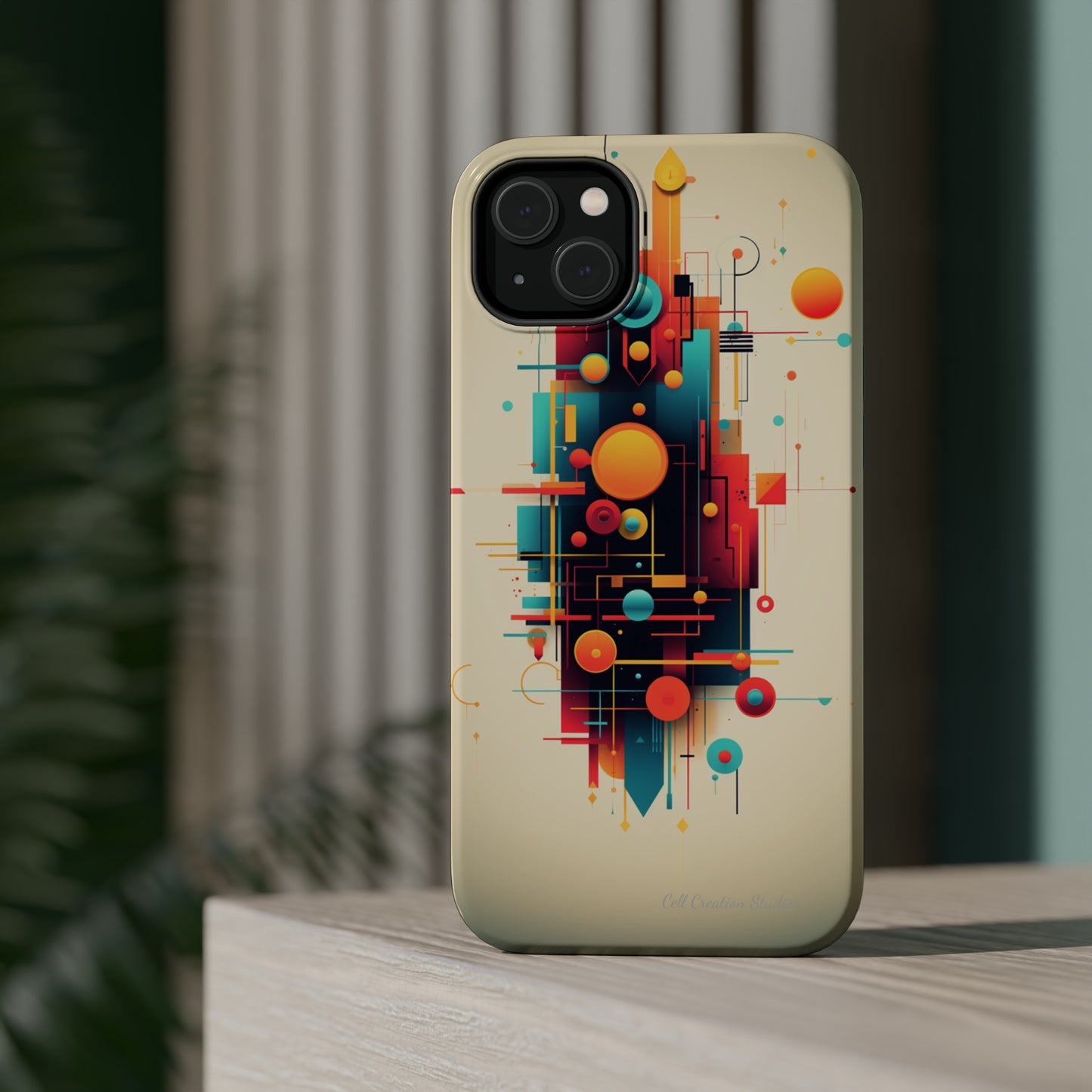 The "Colorful Geometric Pattern" Cell Phone Case- Elevate Your Phone's Look -MagSafe Tough Cases