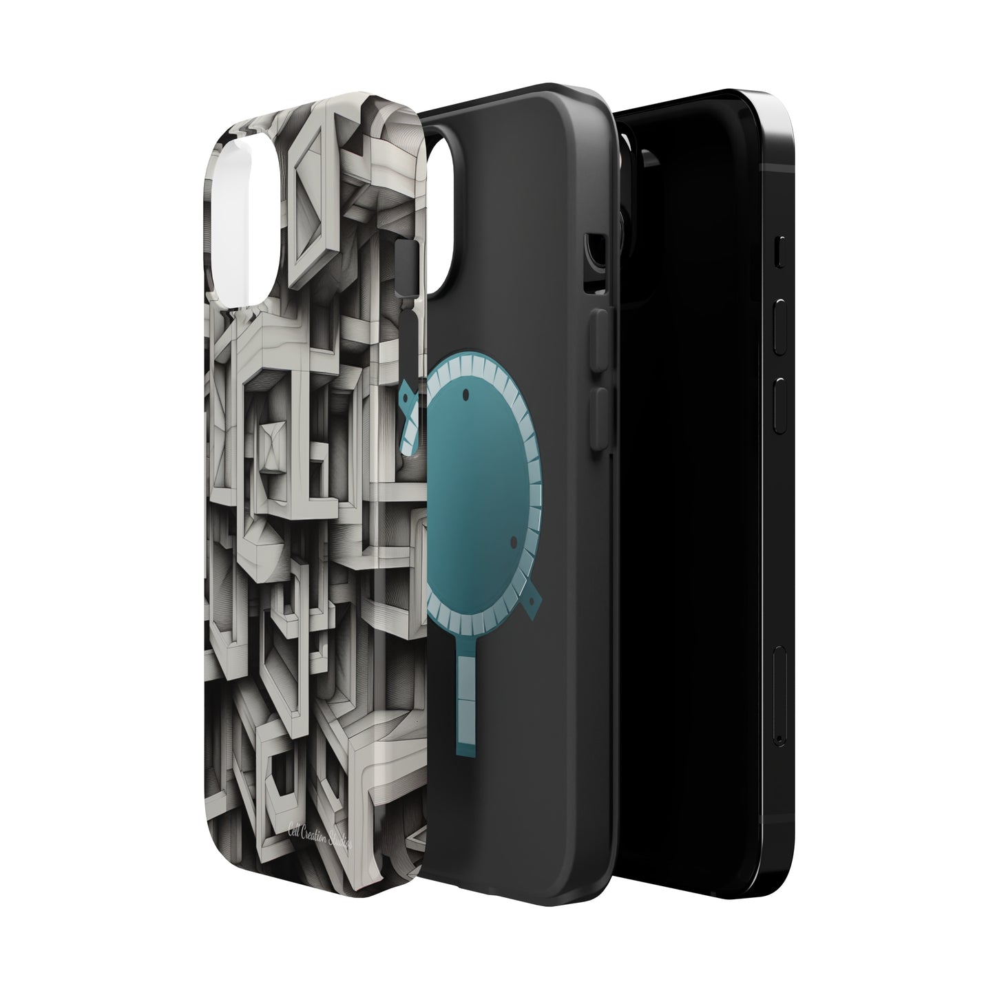 The "Geometric Right Angles" Cell Phone Case - Experience Sleek Simplicity -MagSafe Tough Cases