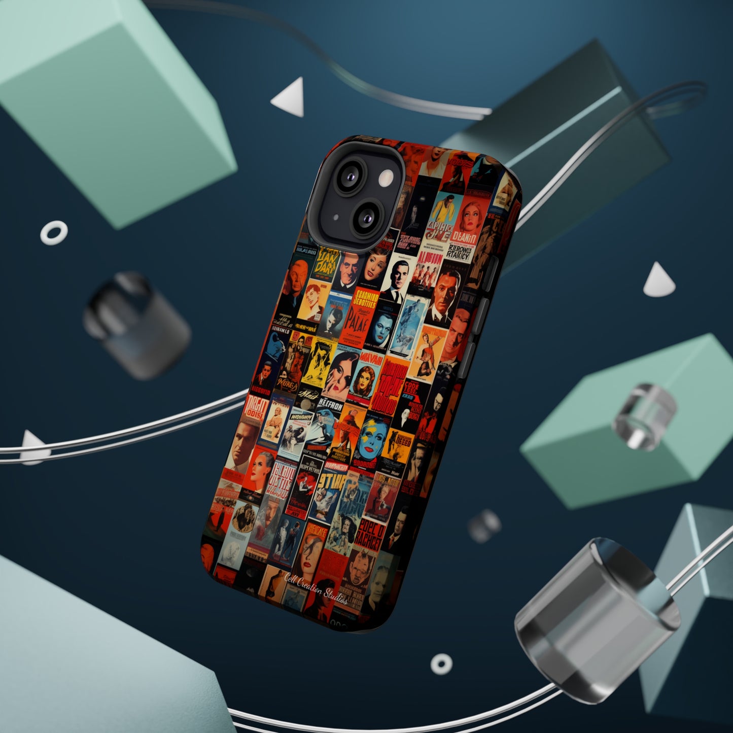 Introducing the "Vintage Movie Poster Collage" Cell Phone Case – Timeless Hollywood Charm -MagSafe Tough Cases