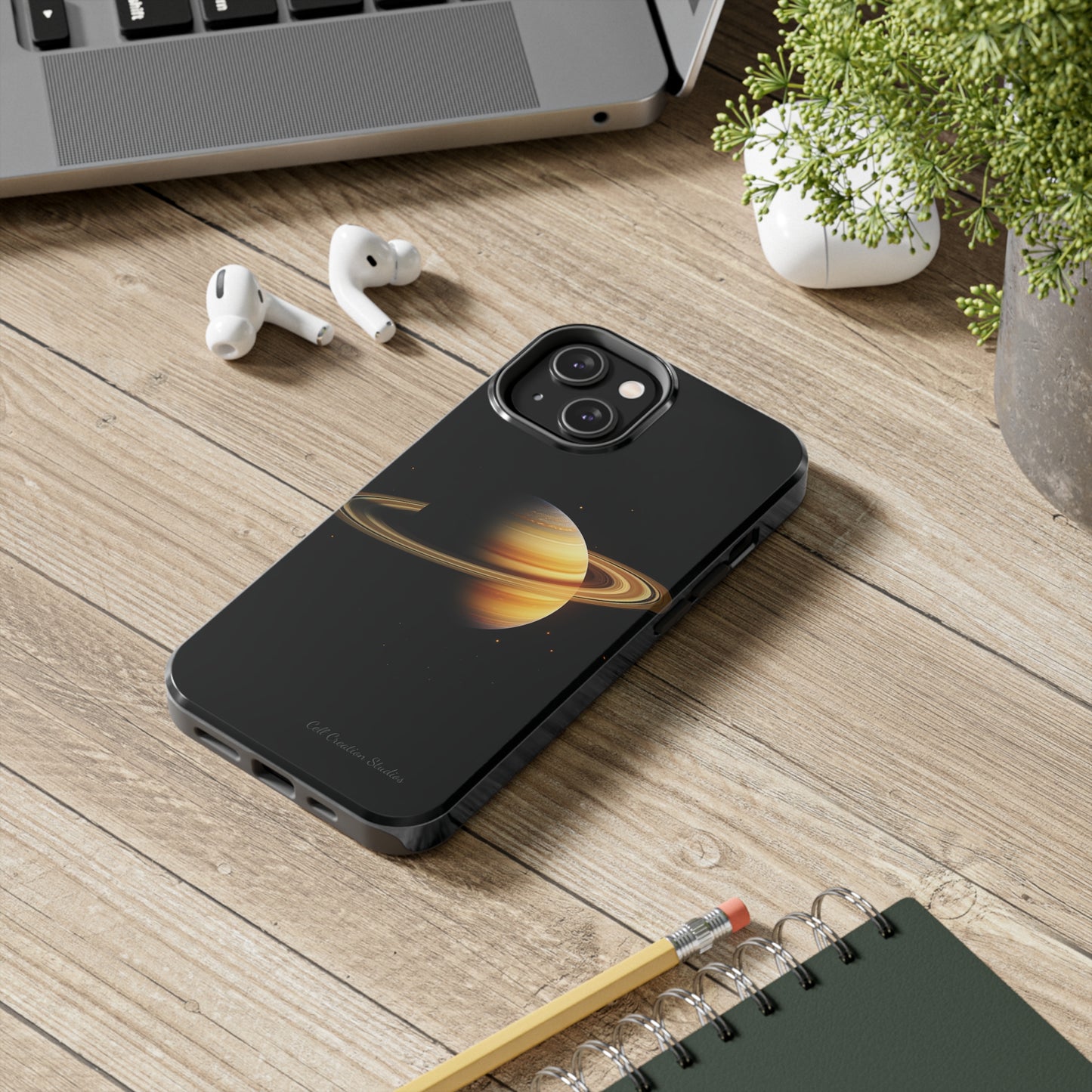 Introducing the "Saturn's Elegance" Cell Phone Case – A Cosmic Masterpiece -Tough Phone Cases
