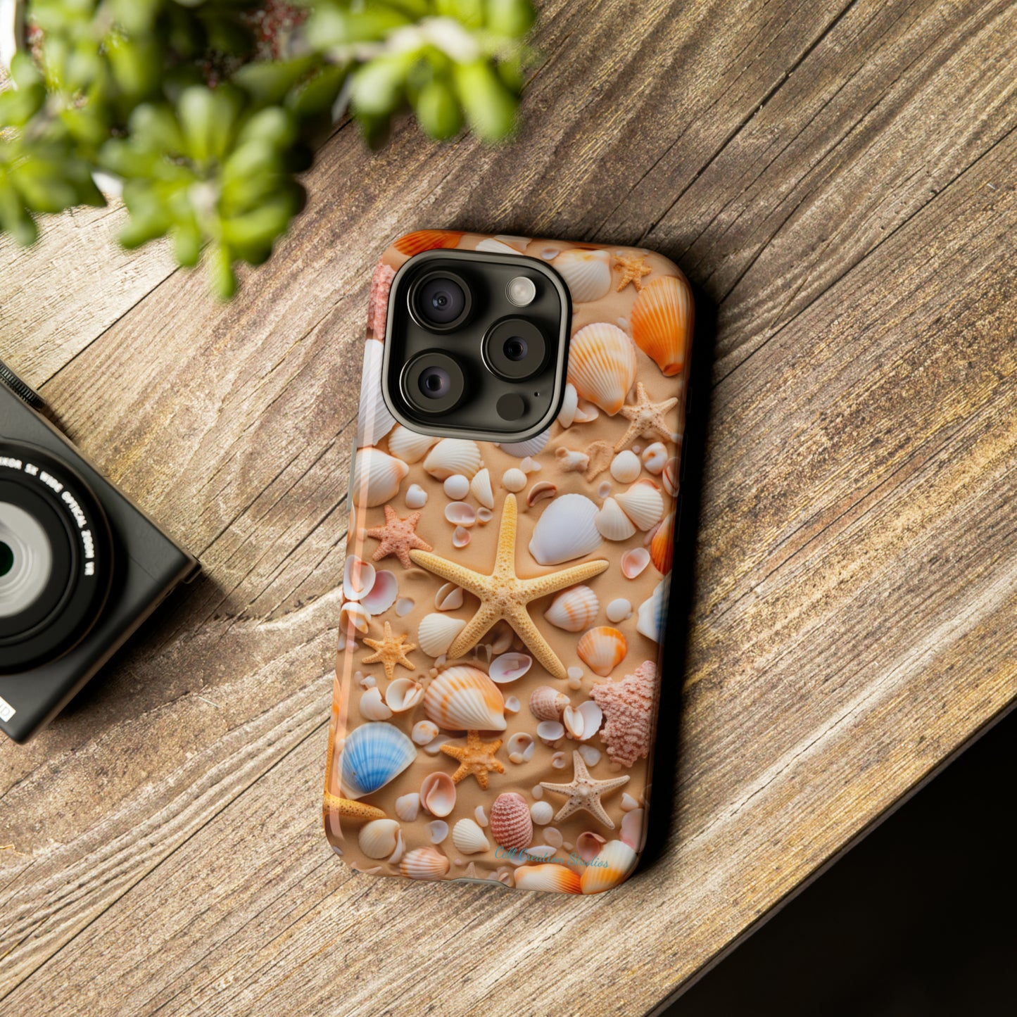 "Seaside Serenity Phone Case: Starfish and Seashells" -Tough Cases