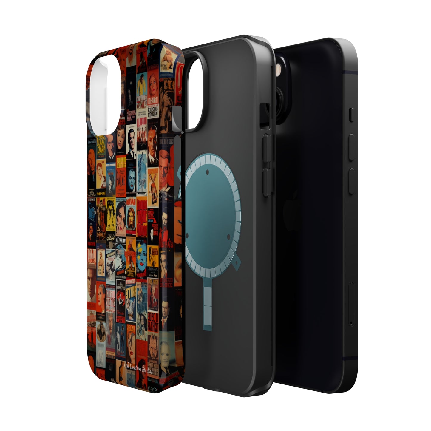 Introducing the "Vintage Movie Poster Collage" Cell Phone Case – Timeless Hollywood Charm -MagSafe Tough Cases