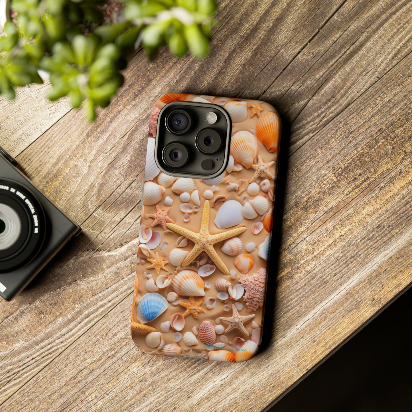 "Seaside Serenity Phone Case: Starfish and Seashells" -Tough Cases