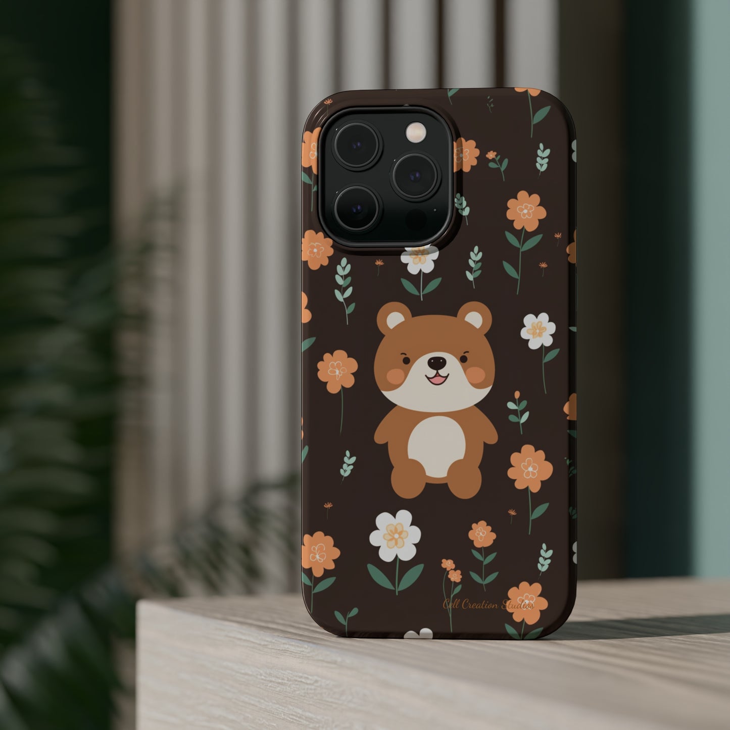 "Floral Bear Elegance" -MagSafe Tough Phone Cases