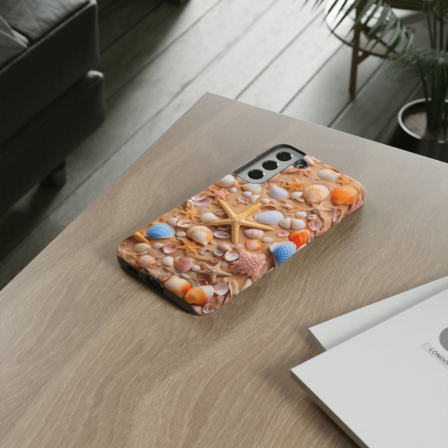 "Seaside Serenity Phone Case: Starfish and Seashells" -Tough Cases