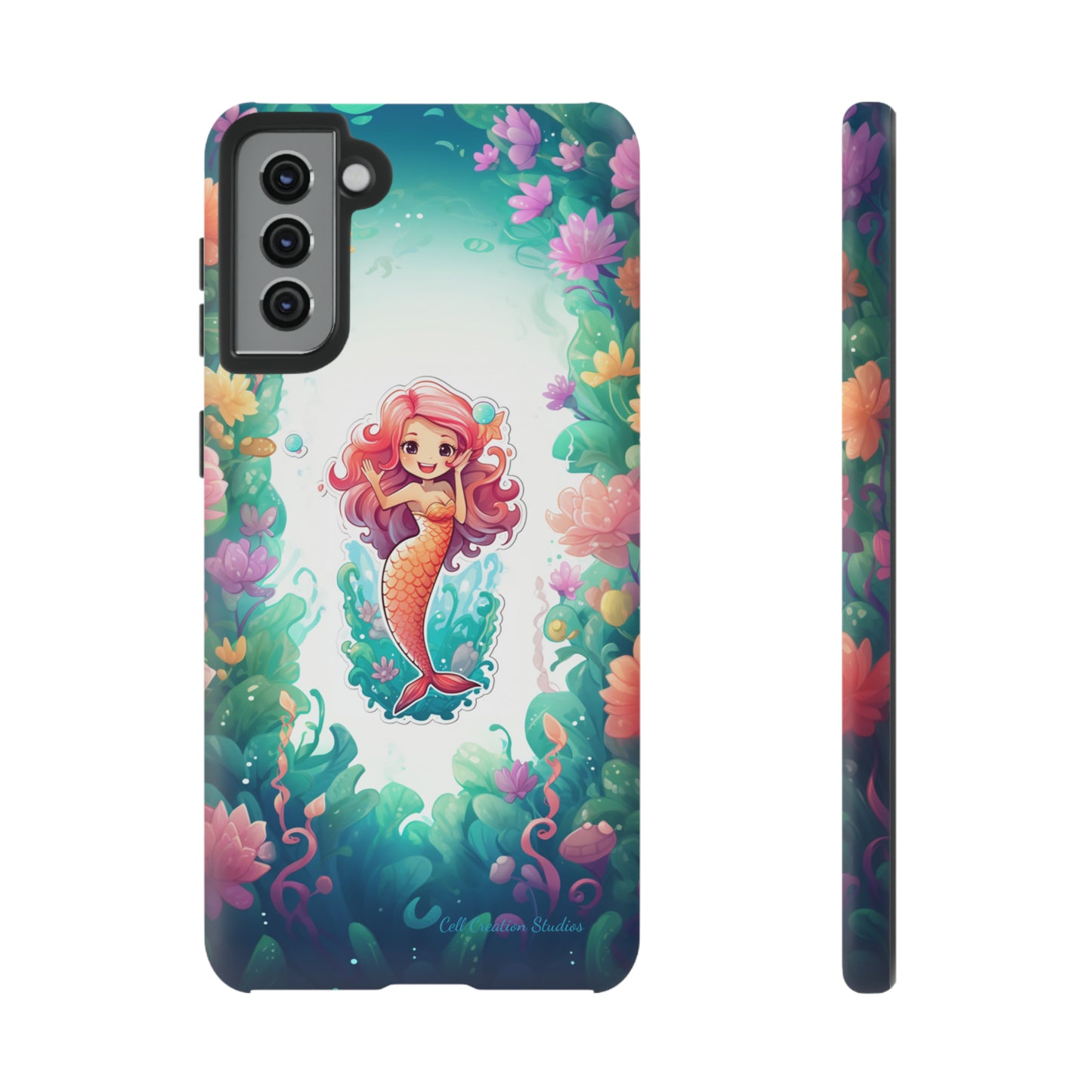 "Pink Seaflower Mermaid" -Tough Samsung Phone Cases