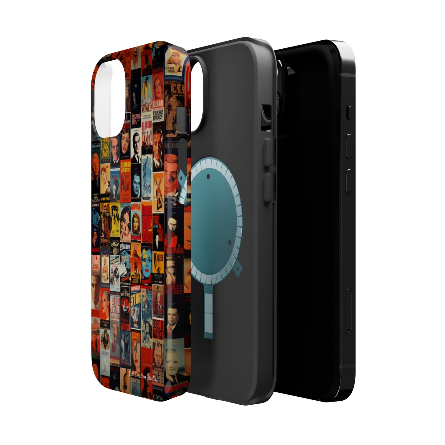 Introducing the "Vintage Movie Poster Collage" Cell Phone Case – Timeless Hollywood Charm -MagSafe Tough Cases