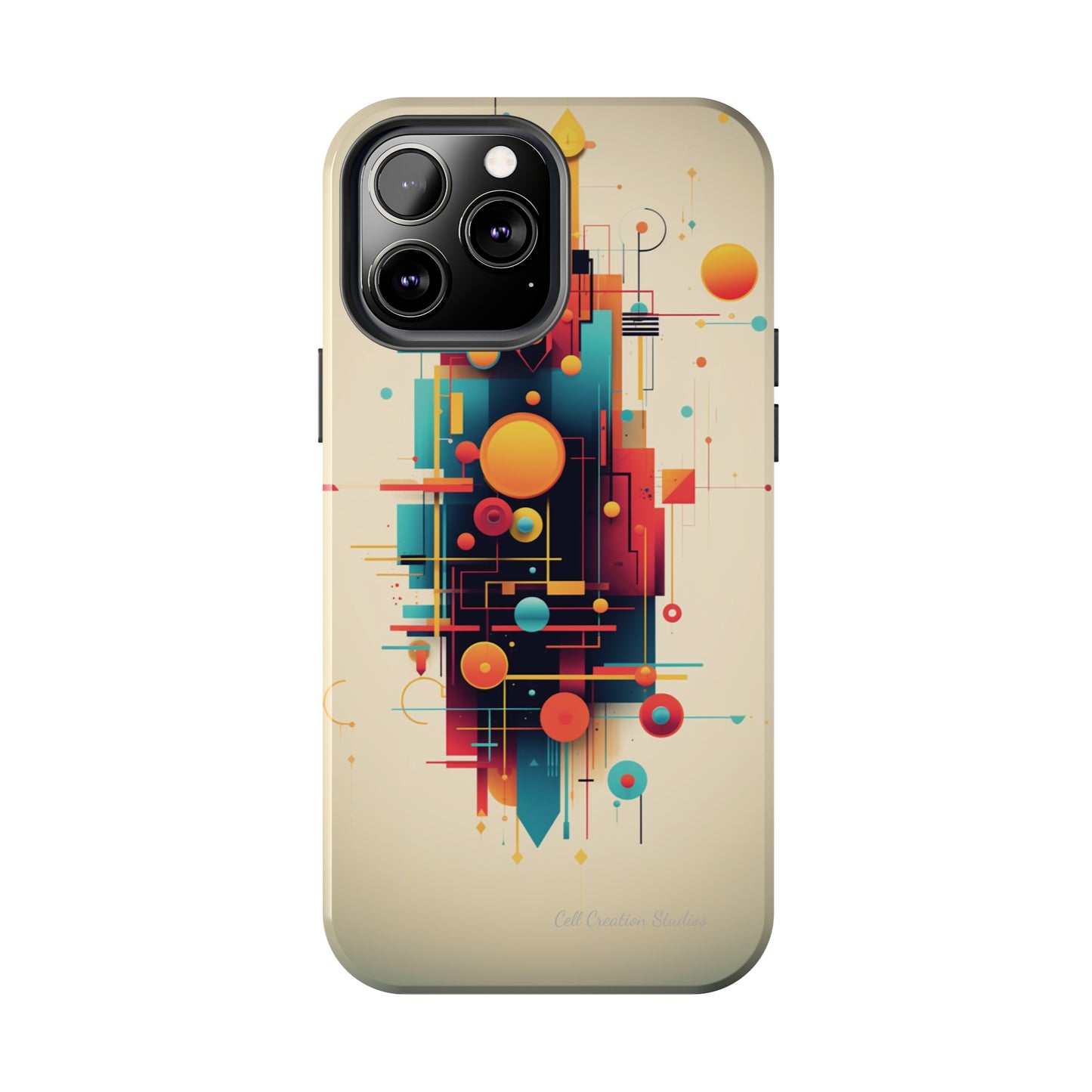 The "Colorful Geometric Pattern" Cell Phone Case- Elevate Your Phone's Look -Tough Phone Cases