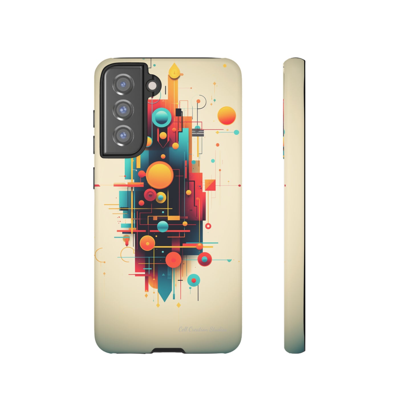 The "Colorful Geometric Pattern" Cell Phone Case- Elevate Your Phone's Look -Tough Cases