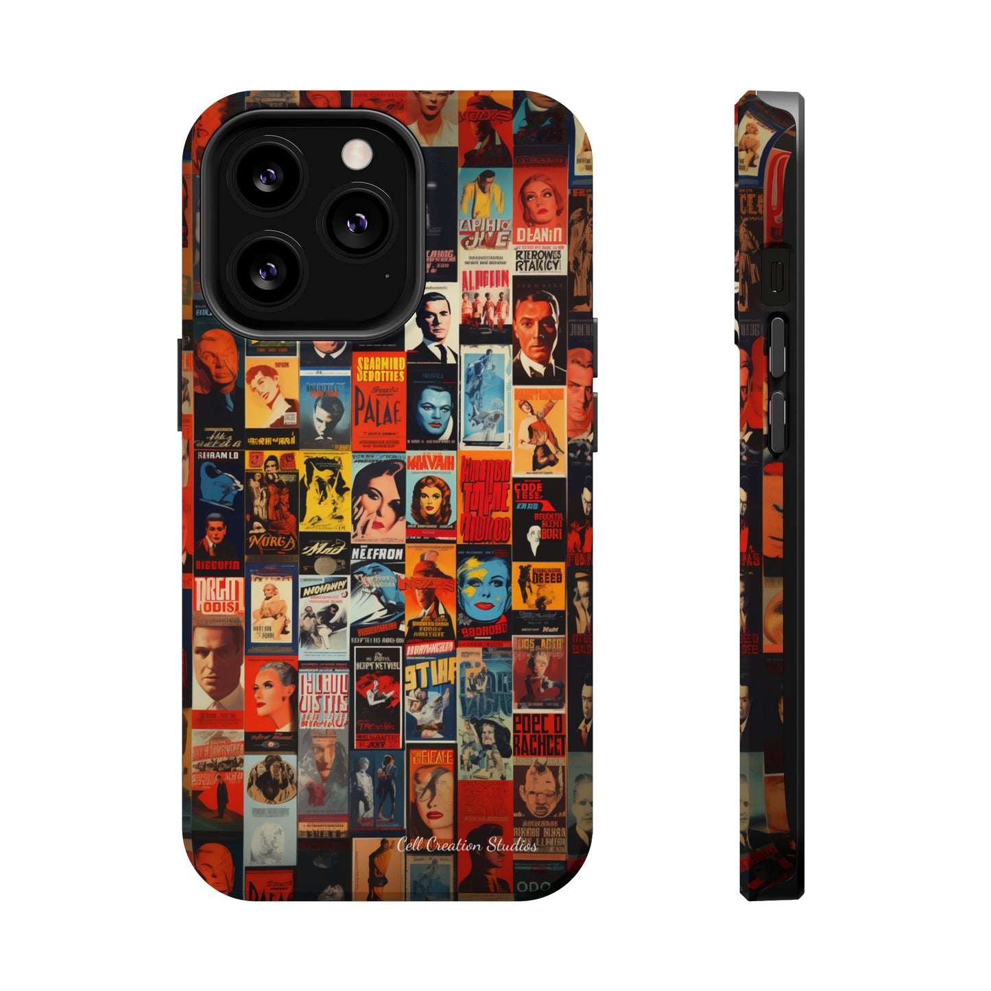 Introducing the "Vintage Movie Poster Collage" Cell Phone Case – Timeless Hollywood Charm -MagSafe Tough Cases