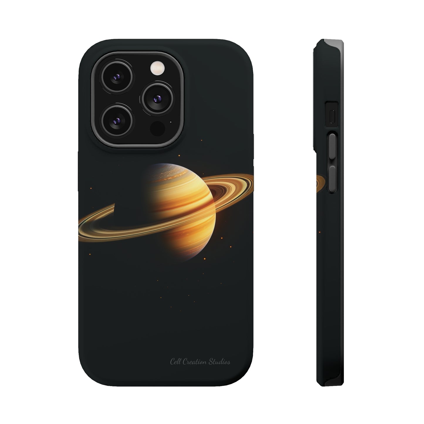Introducing the "Saturn's Elegance" Cell Phone Case – A Cosmic Masterpiece -MagSafe Tough Cases