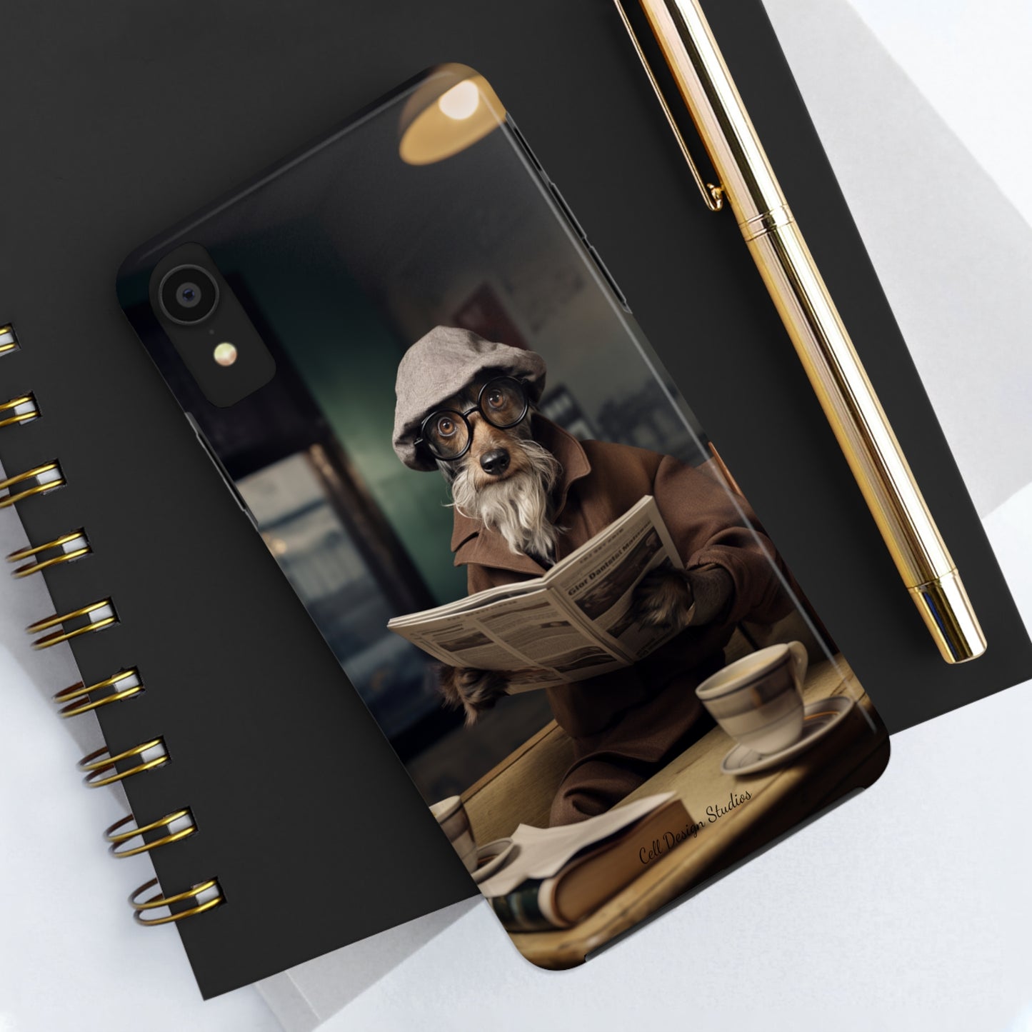 Introducing the "Canine Scholar" Cell Phone Case – Where Canine Meets Wisdom. -Tough Phone Cases