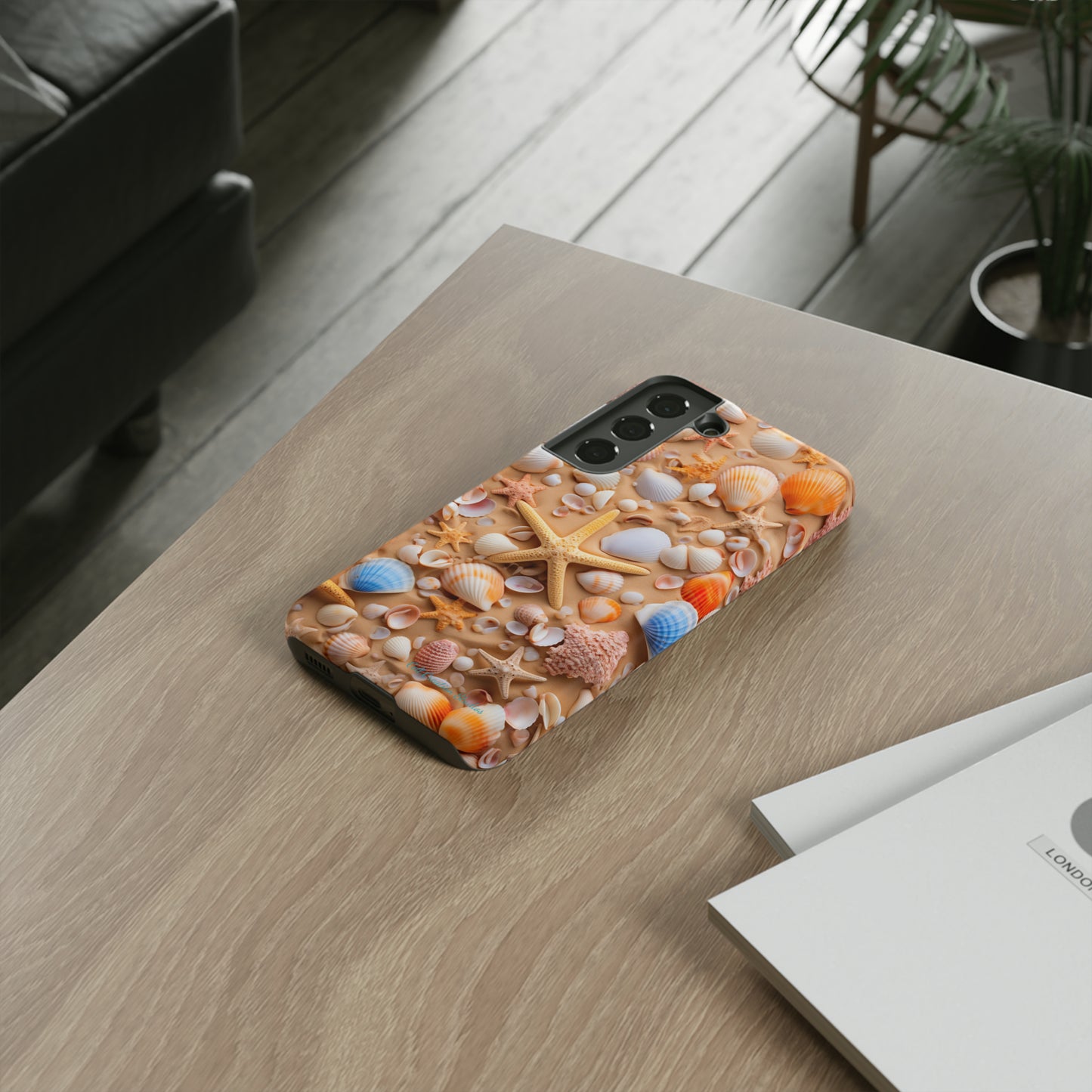 "Seaside Serenity Phone Case: Starfish and Seashells" -Tough Cases