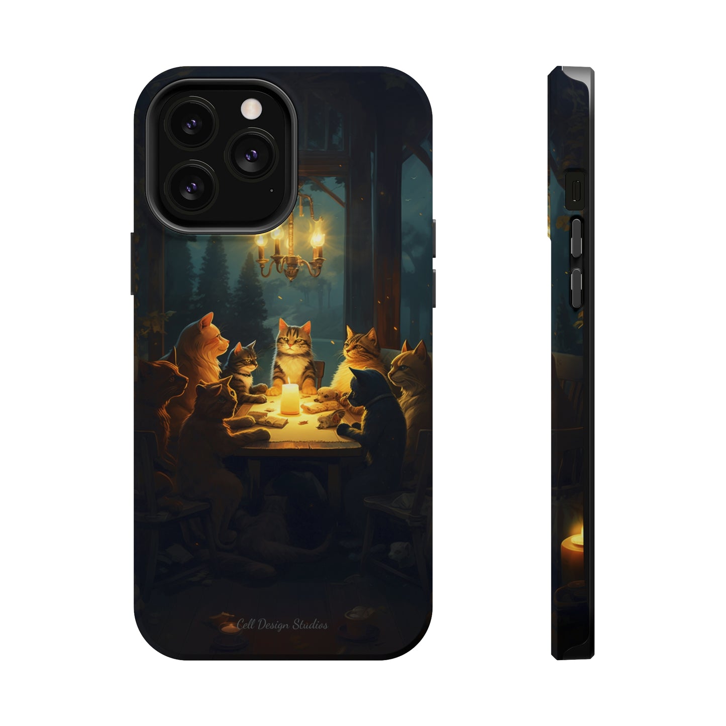 Introducing the "Paws & Whiskers Soirée" Cell Phone Case – A Feast of Friendship Under the Stars! -MagSafe Tough Cases