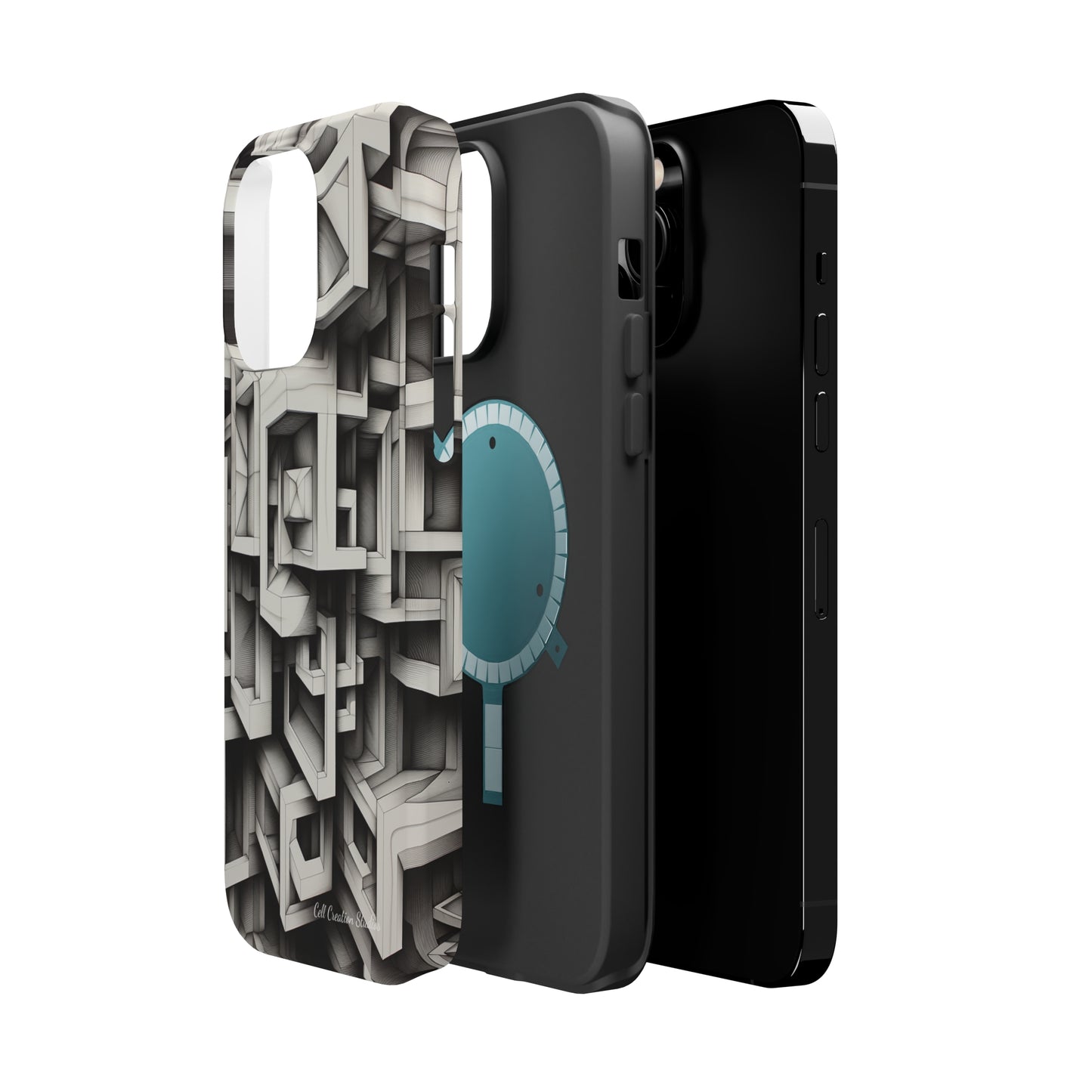 The "Geometric Right Angles" Cell Phone Case - Experience Sleek Simplicity -MagSafe Tough Cases