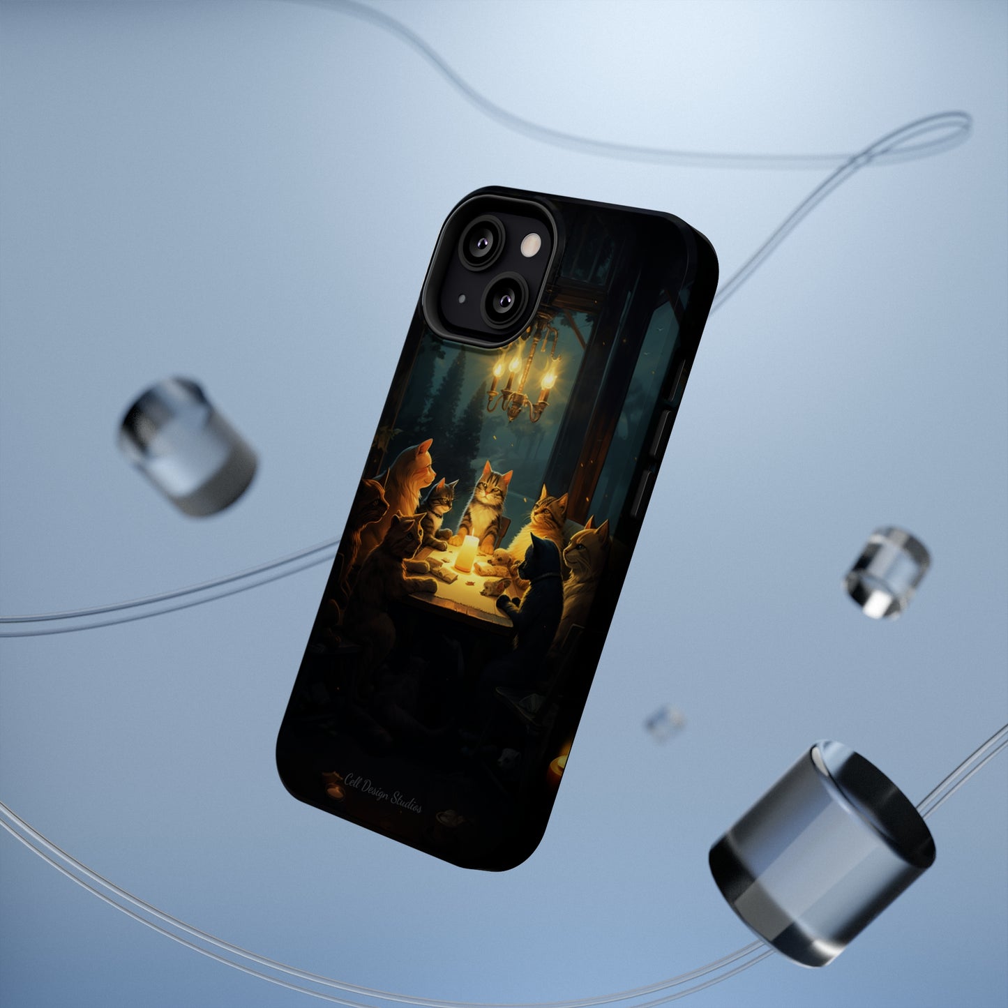 Introducing the "Paws & Whiskers Soirée" Cell Phone Case – A Feast of Friendship Under the Stars! -MagSafe Tough Cases