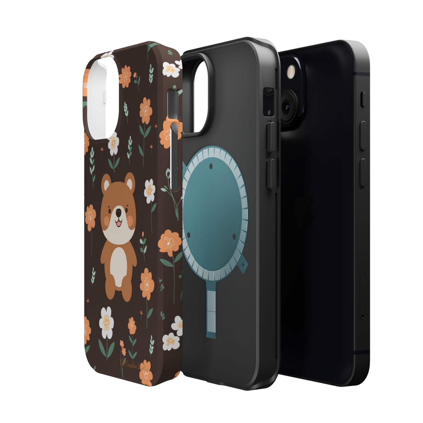 "Floral Bear Elegance" -MagSafe Tough Phone Cases