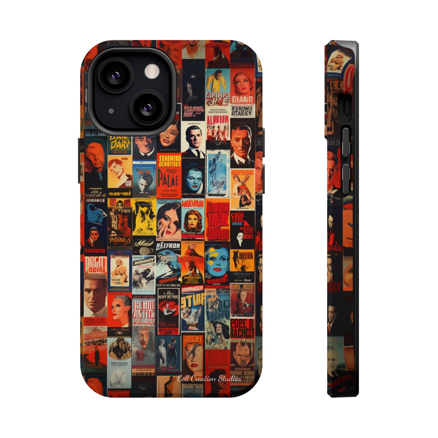 Introducing the "Vintage Movie Poster Collage" Cell Phone Case – Timeless Hollywood Charm -MagSafe Tough Cases
