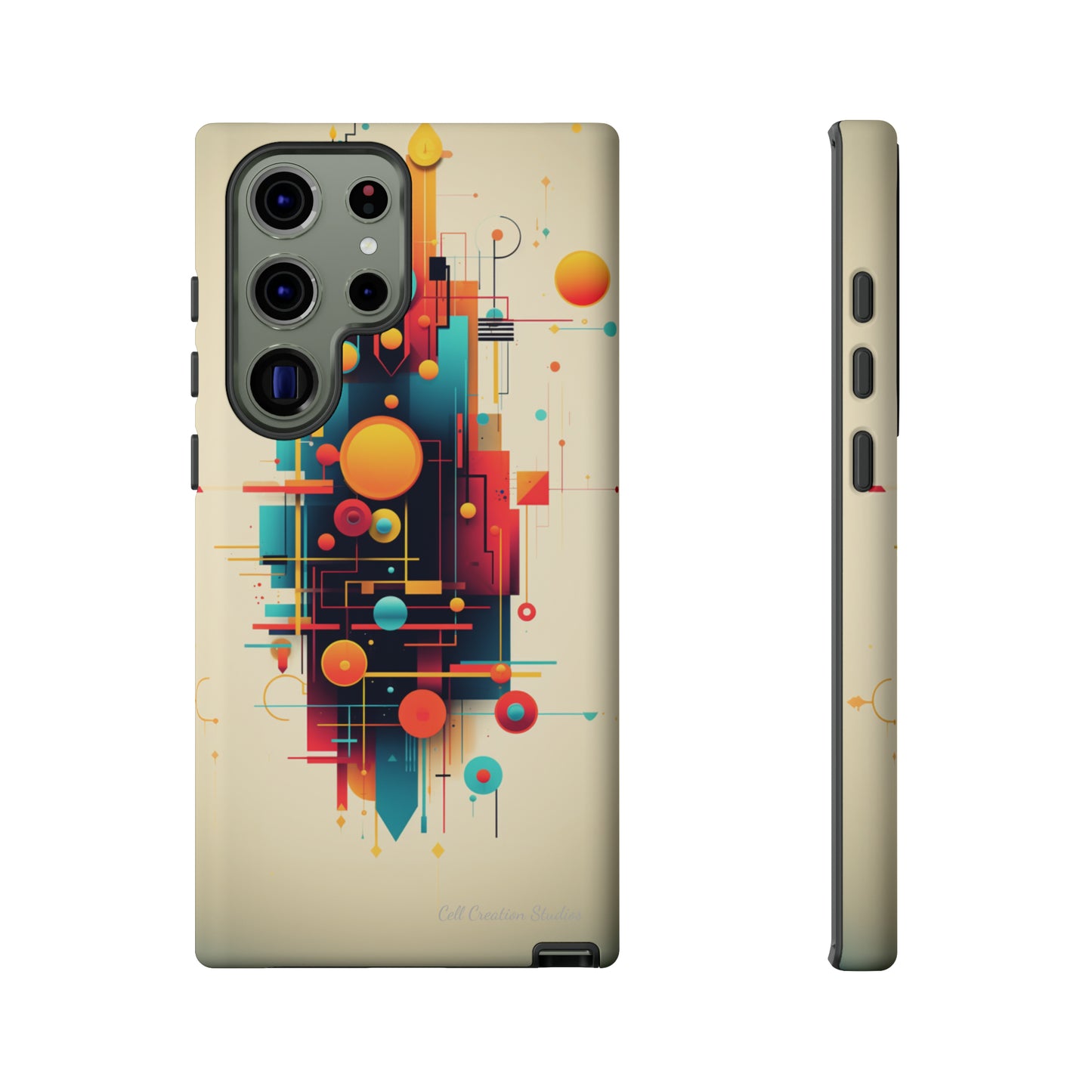 The "Colorful Geometric Pattern" Cell Phone Case- Elevate Your Phone's Look -Tough Cases