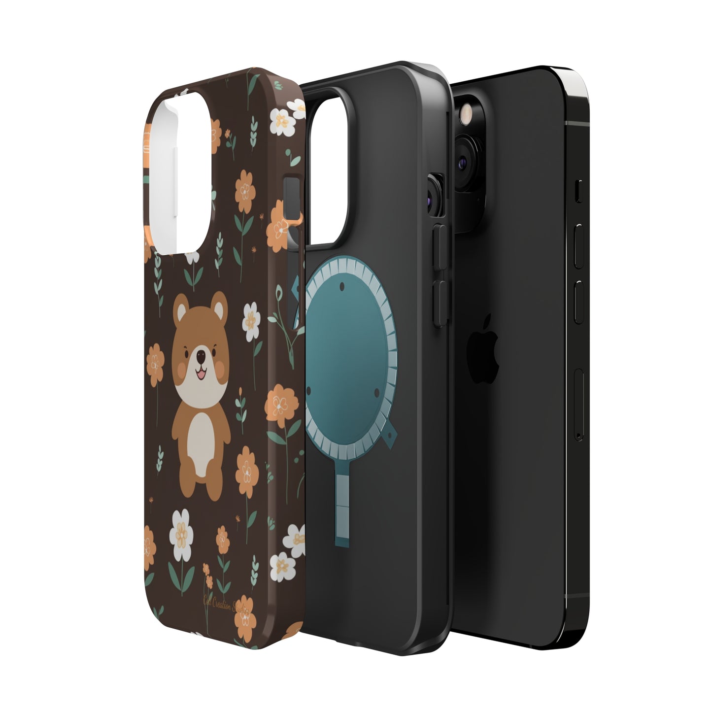 "Floral Bear Elegance" -MagSafe Tough Phone Cases
