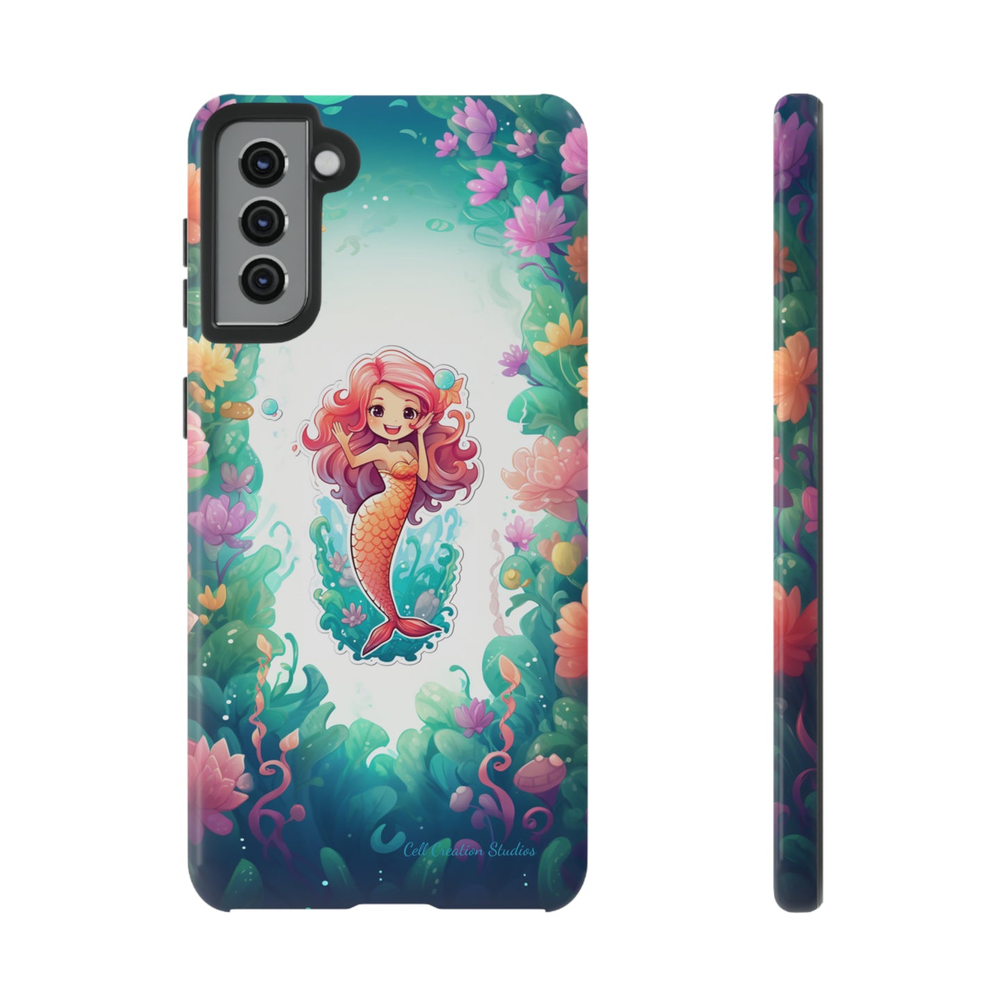 "Pink Seaflower Mermaid" -Tough Samsung Phone Cases