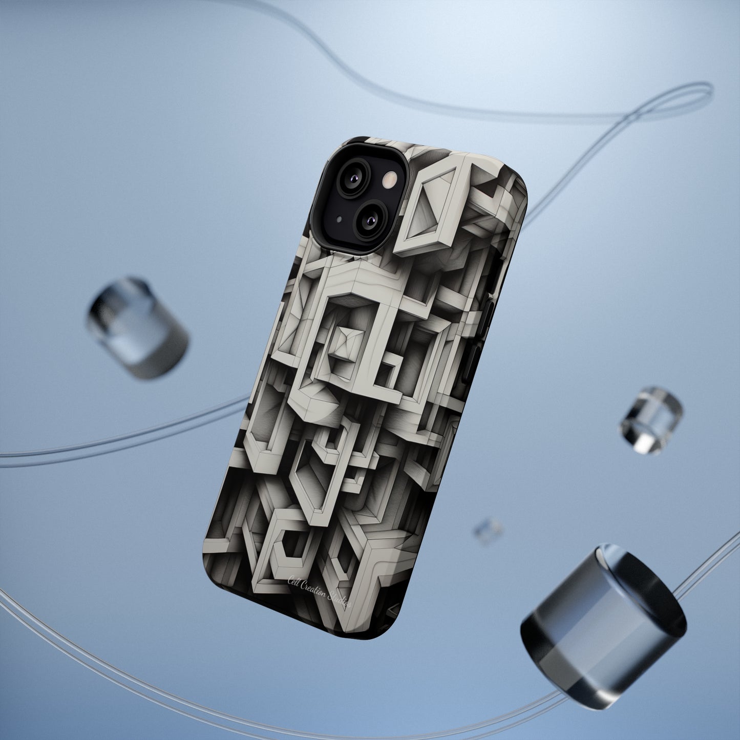 The "Geometric Right Angles" Cell Phone Case - Experience Sleek Simplicity -MagSafe Tough Cases