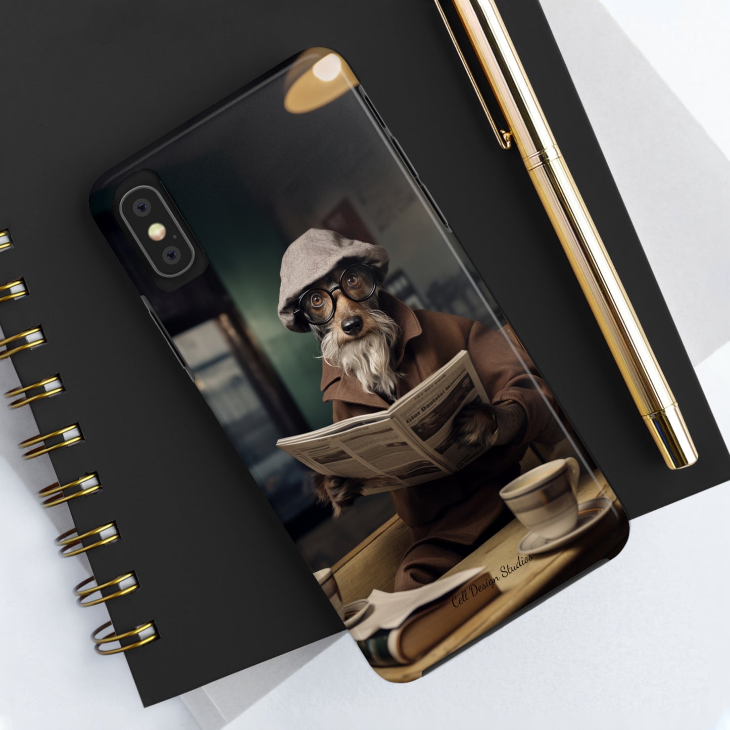 Introducing the "Canine Scholar" Cell Phone Case – Where Canine Meets Wisdom. -Tough Phone Cases