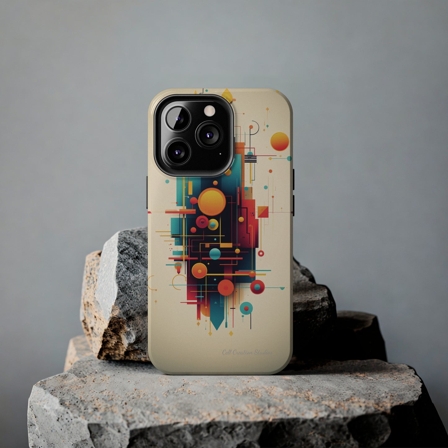The "Colorful Geometric Pattern" Cell Phone Case- Elevate Your Phone's Look -Tough Phone Cases