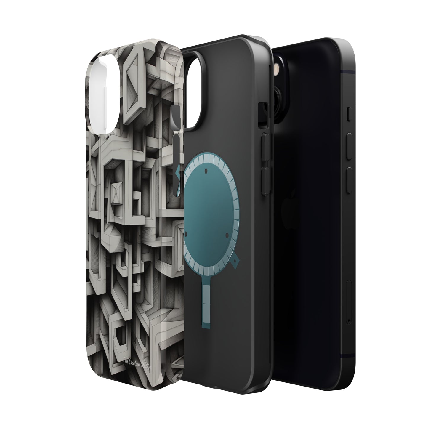 The "Geometric Right Angles" Cell Phone Case - Experience Sleek Simplicity -MagSafe Tough Cases