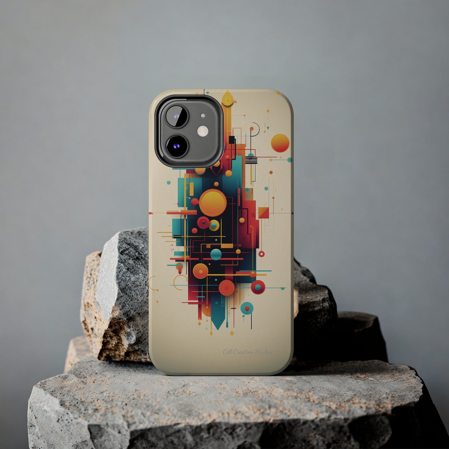 The "Colorful Geometric Pattern" Cell Phone Case- Elevate Your Phone's Look -Tough Phone Cases