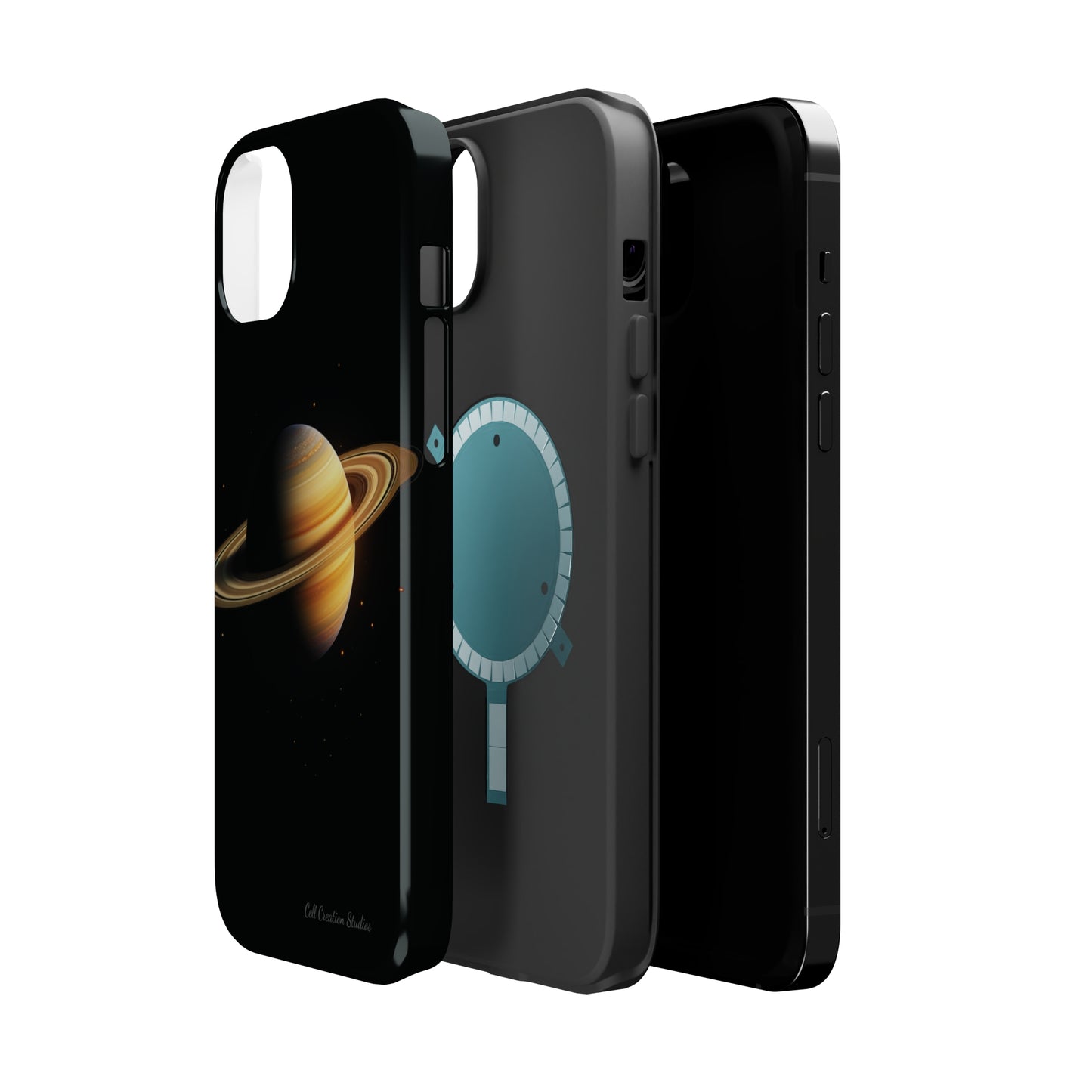 Introducing the "Saturn's Elegance" Cell Phone Case – A Cosmic Masterpiece -MagSafe Tough Cases