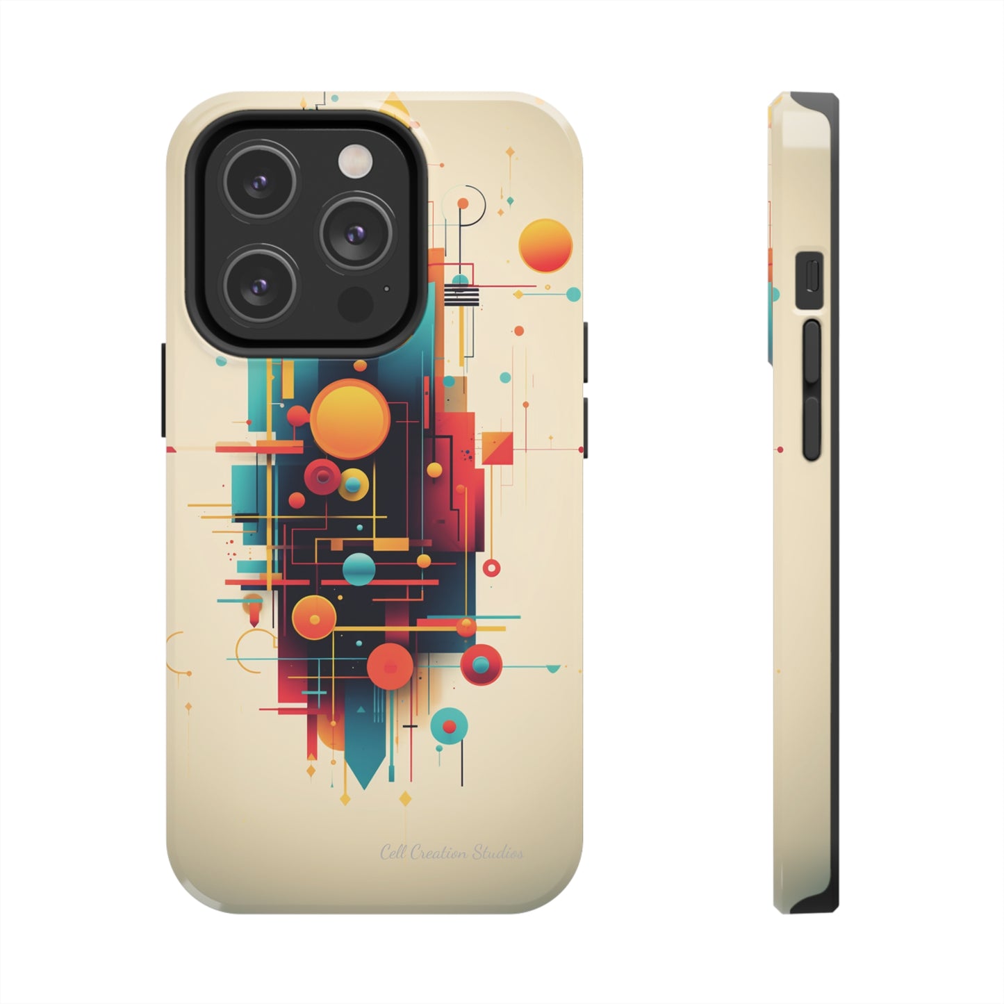 The "Colorful Geometric Pattern" Cell Phone Case- Elevate Your Phone's Look -Tough Phone Cases