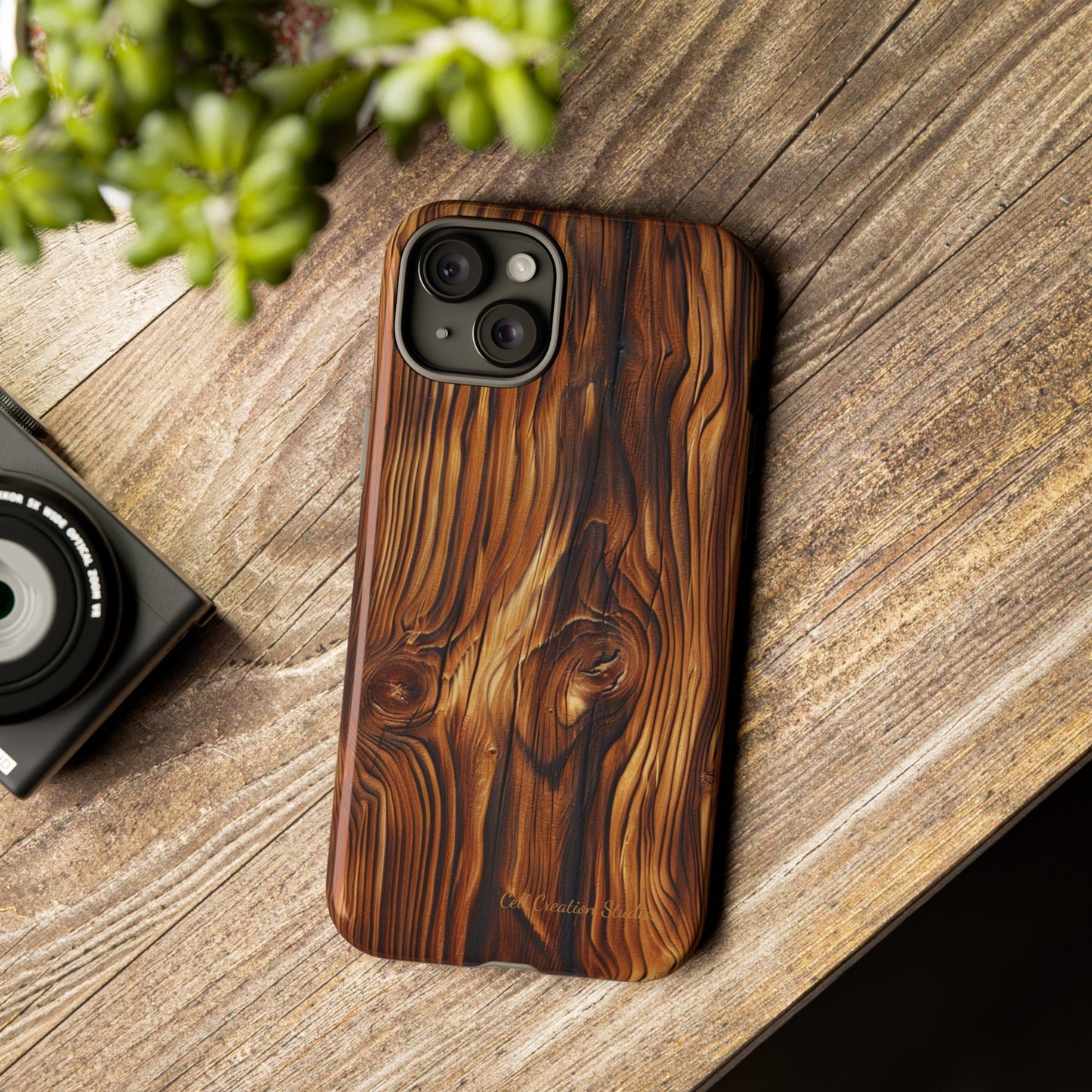 "Wood Grain Elegance" -Tough iPhone Cases