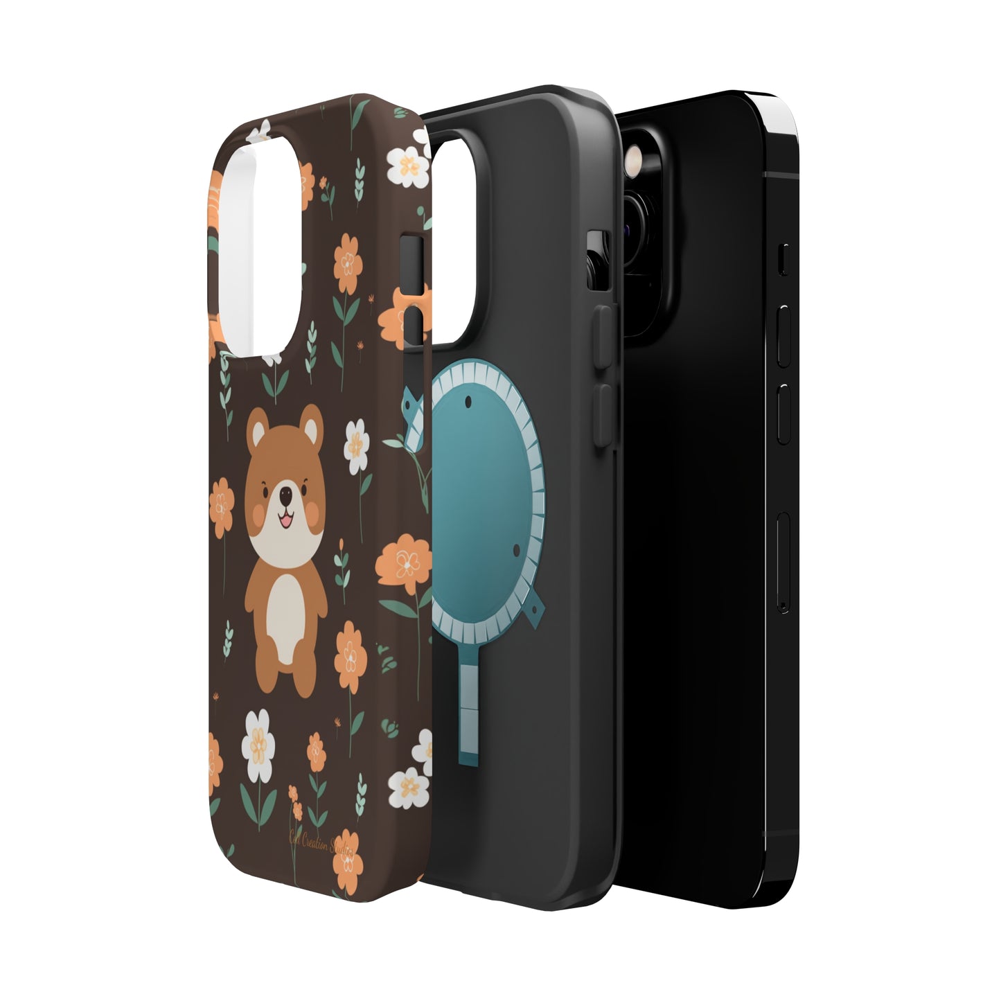 "Floral Bear Elegance" -MagSafe Tough Phone Cases