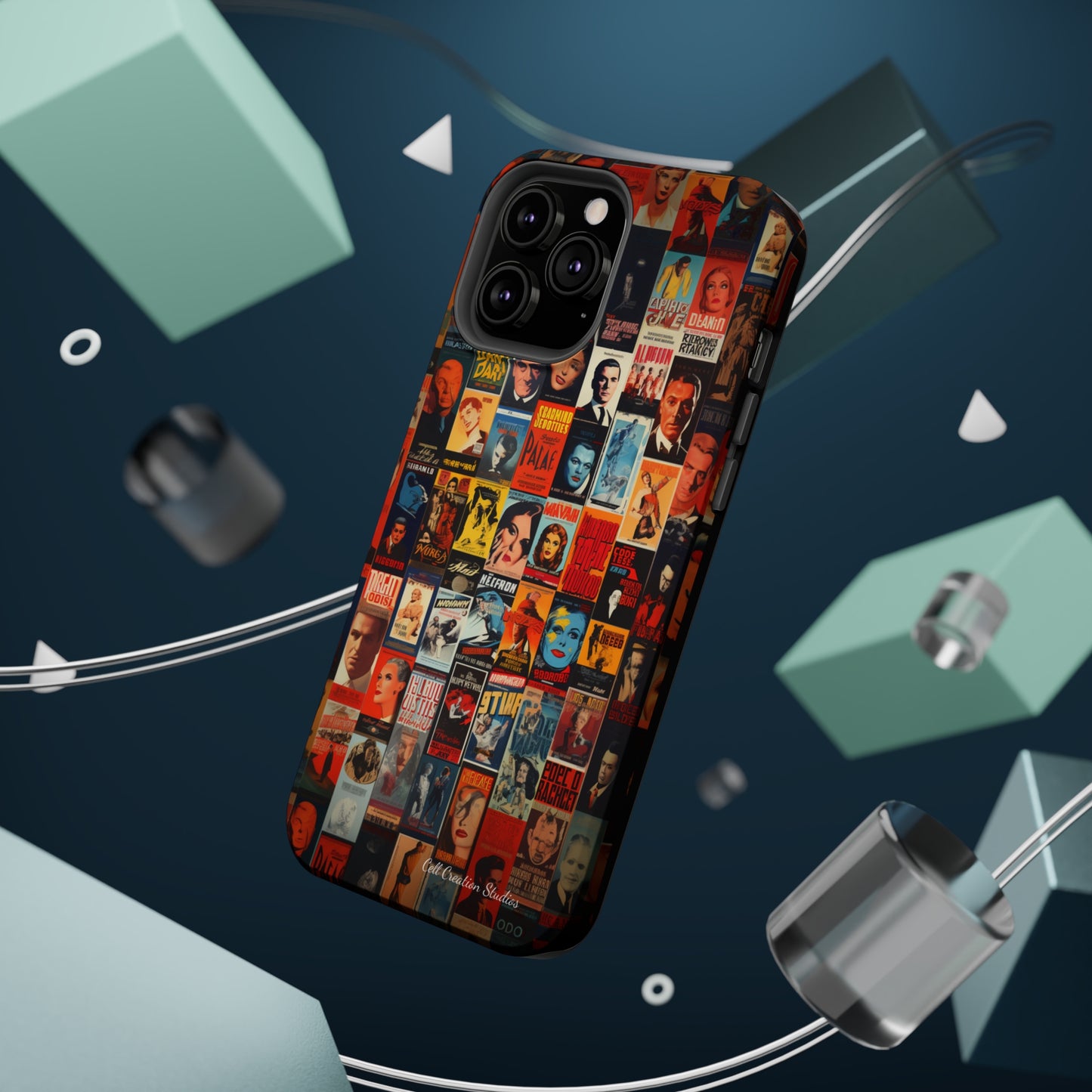 Introducing the "Vintage Movie Poster Collage" Cell Phone Case – Timeless Hollywood Charm -MagSafe Tough Cases