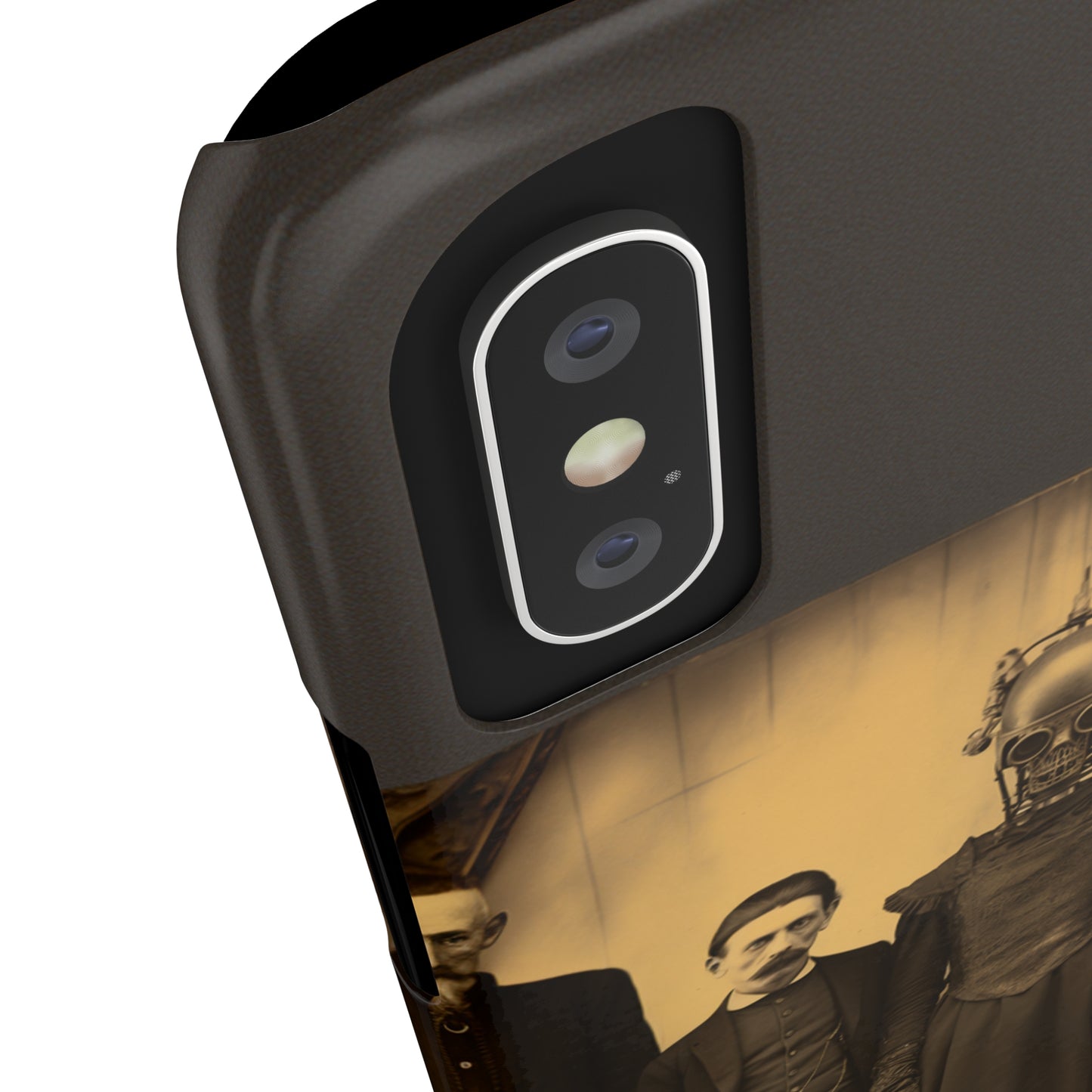 Introducing the "Vintage Odd Creatures" Cell Phone Case – Step into the Eerie Charm of a Haunting Family Portrait -Slim Phone Cases