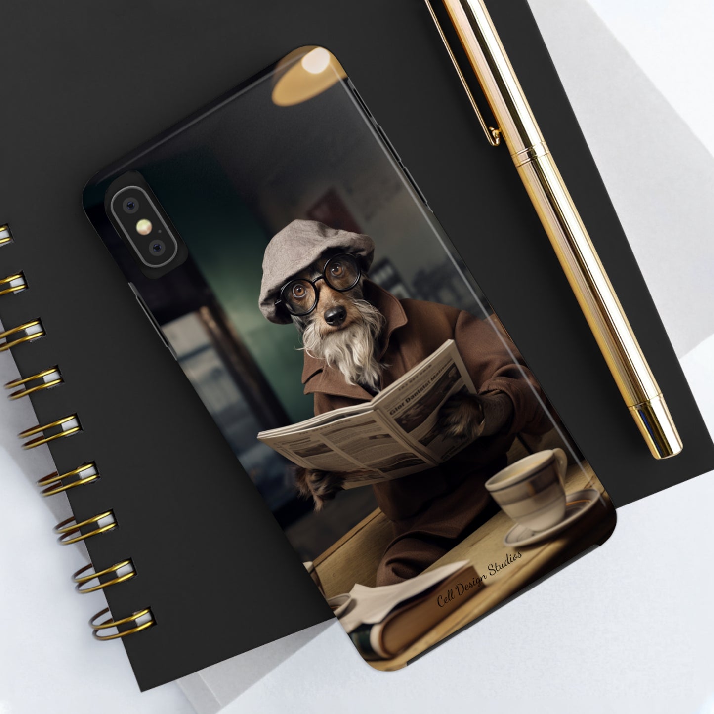 Introducing the "Canine Scholar" Cell Phone Case – Where Canine Meets Wisdom. -Tough Phone Cases