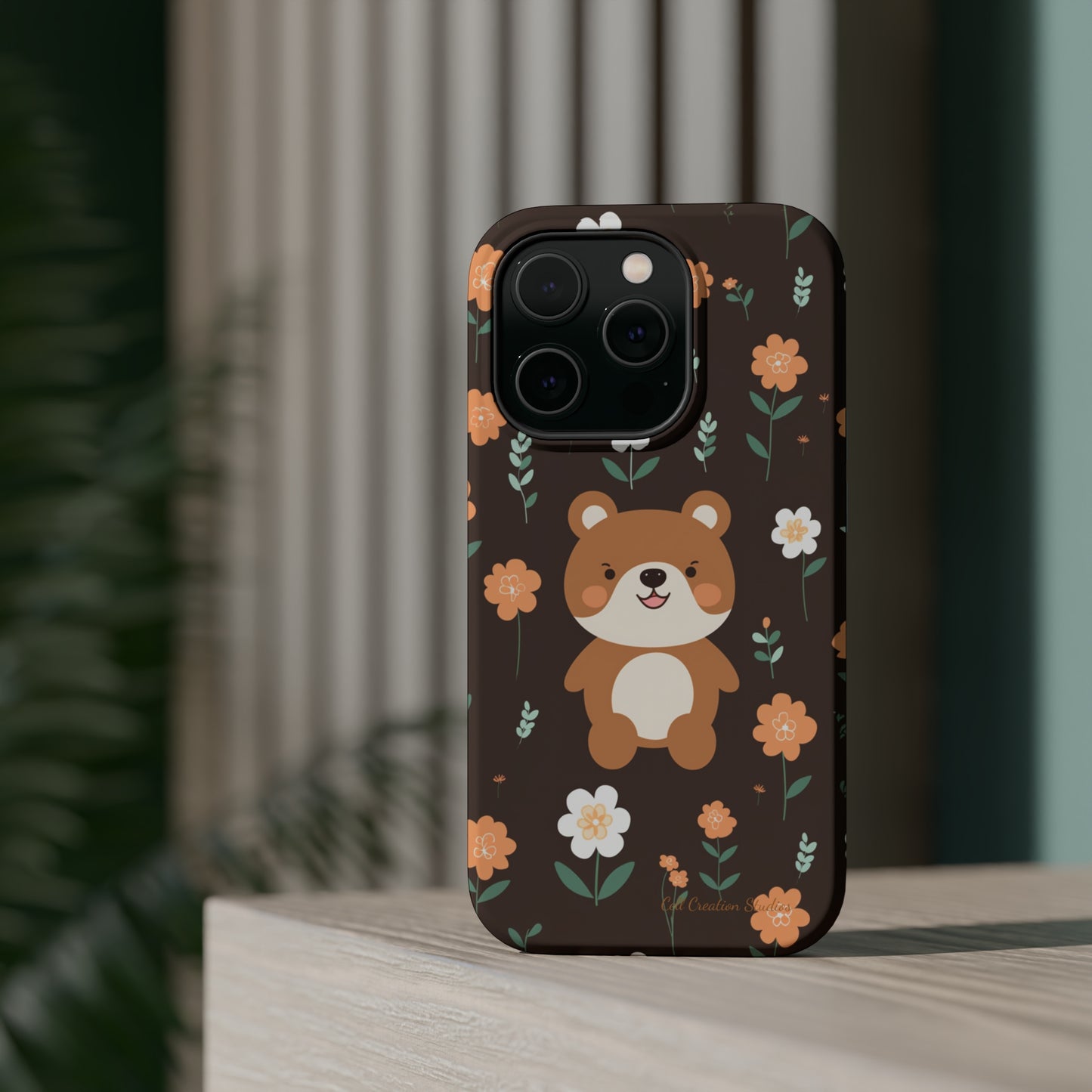 "Floral Bear Elegance" -MagSafe Tough Phone Cases