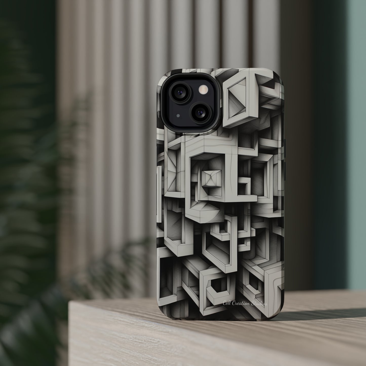 The "Geometric Right Angles" Cell Phone Case - Experience Sleek Simplicity -MagSafe Tough Cases