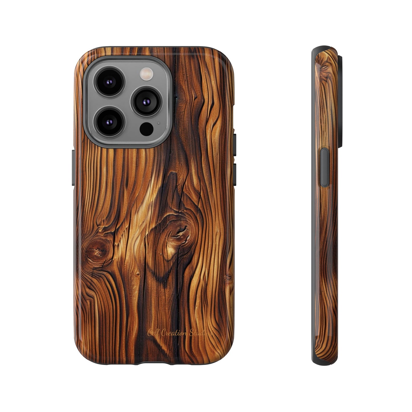 "Wood Grain Elegance" -Tough iPhone Cases