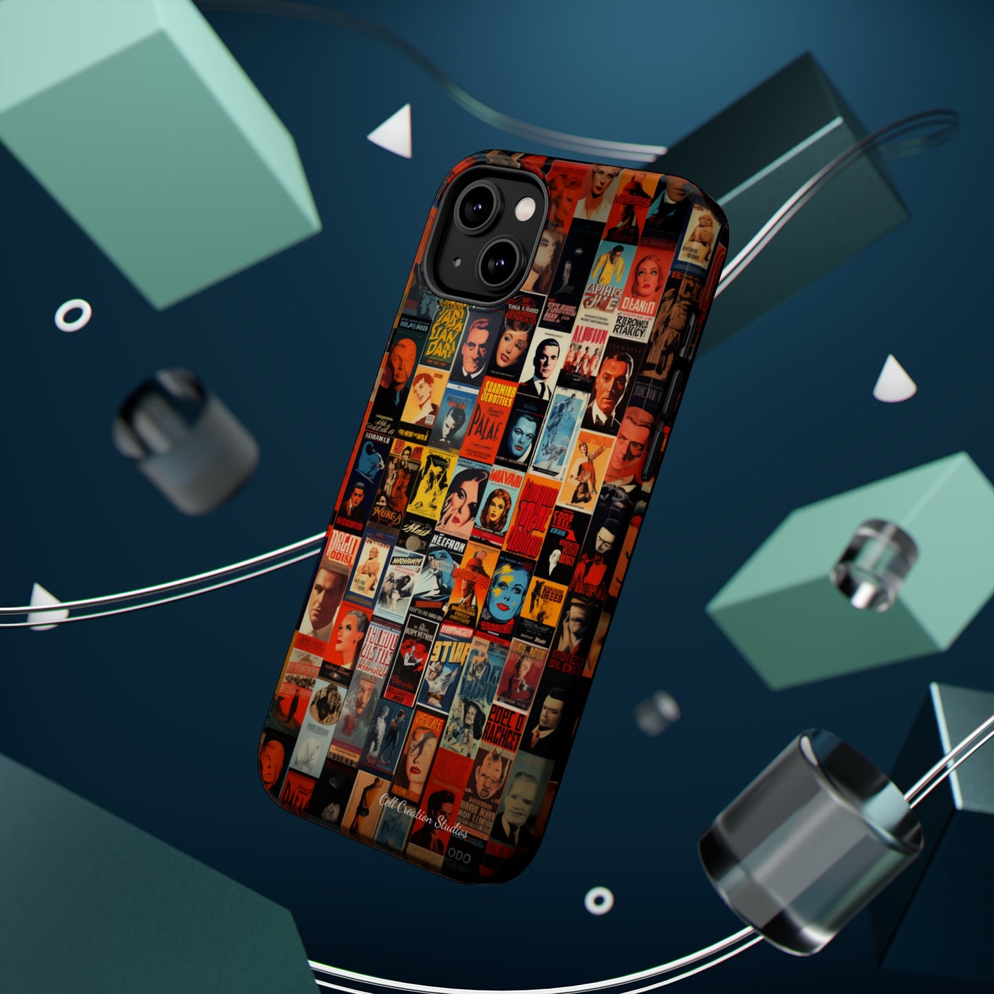 Introducing the "Vintage Movie Poster Collage" Cell Phone Case – Timeless Hollywood Charm -MagSafe Tough Cases