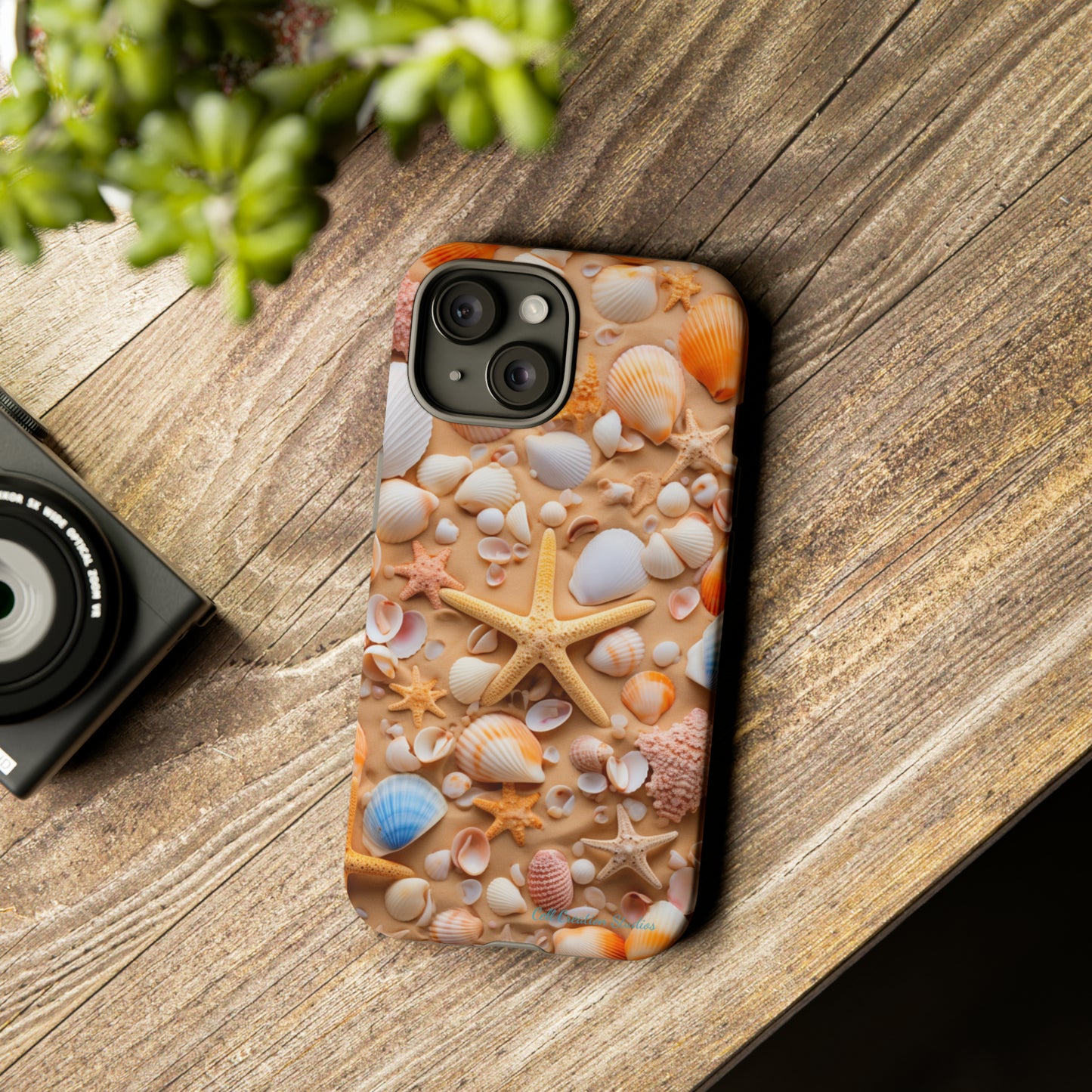"Seaside Serenity Phone Case: Starfish and Seashells" -Tough Cases