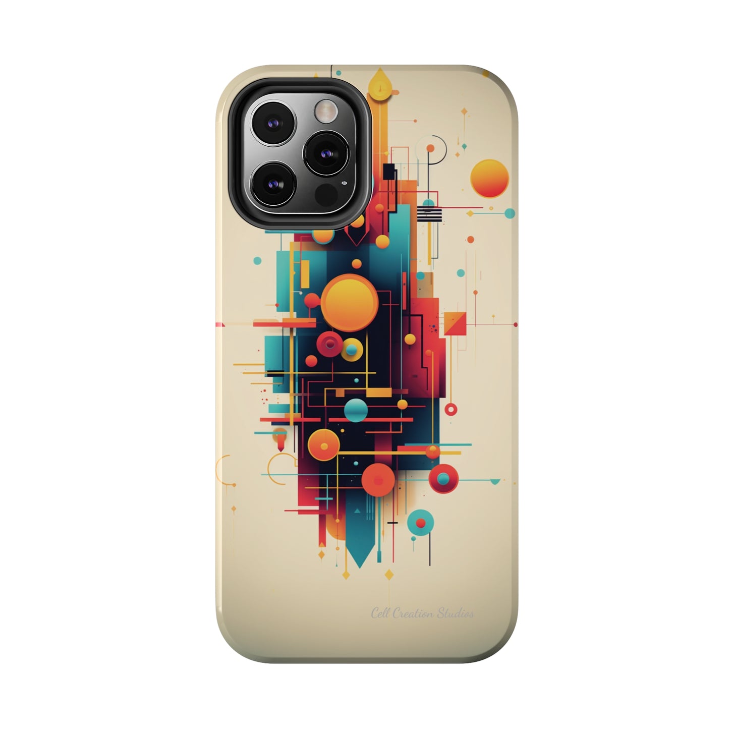 The "Colorful Geometric Pattern" Cell Phone Case- Elevate Your Phone's Look -Tough Phone Cases