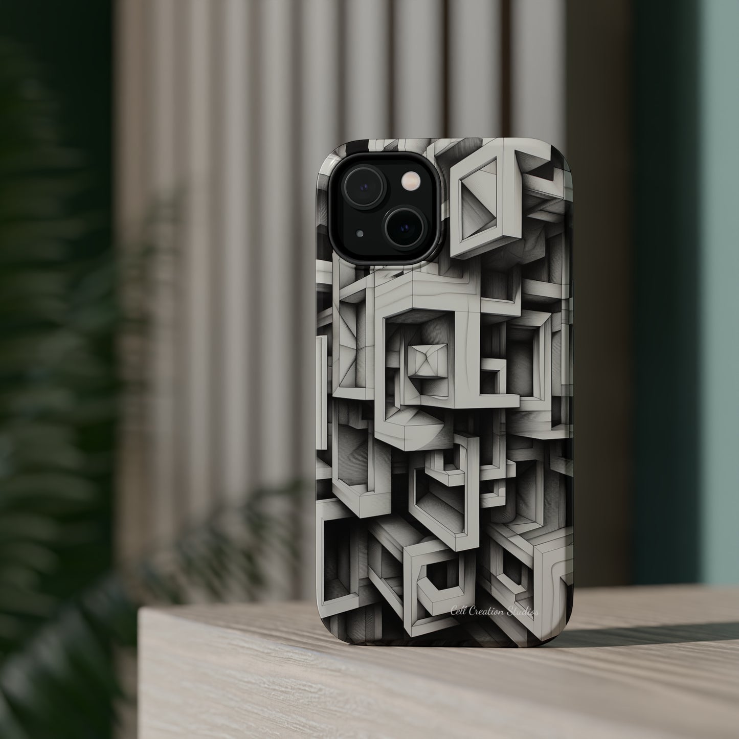 The "Geometric Right Angles" Cell Phone Case - Experience Sleek Simplicity -MagSafe Tough Cases