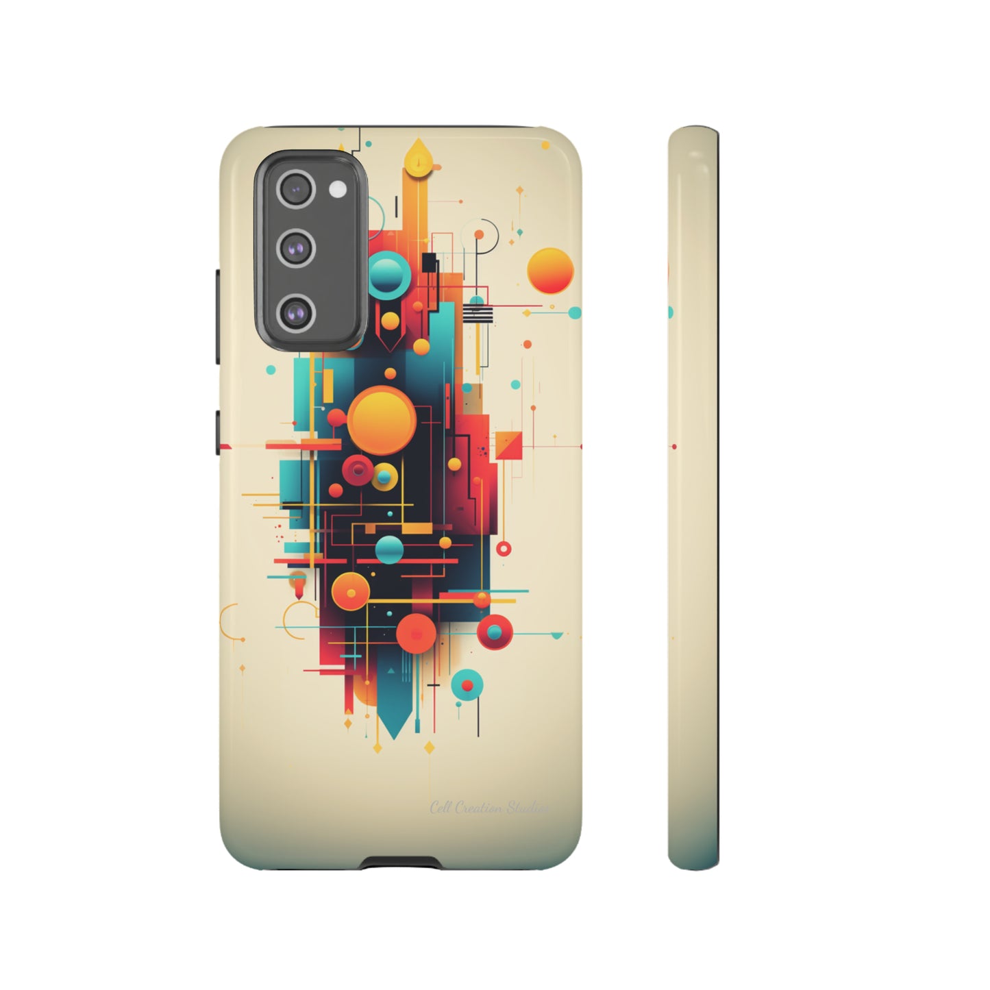The "Colorful Geometric Pattern" Cell Phone Case- Elevate Your Phone's Look -Tough Cases