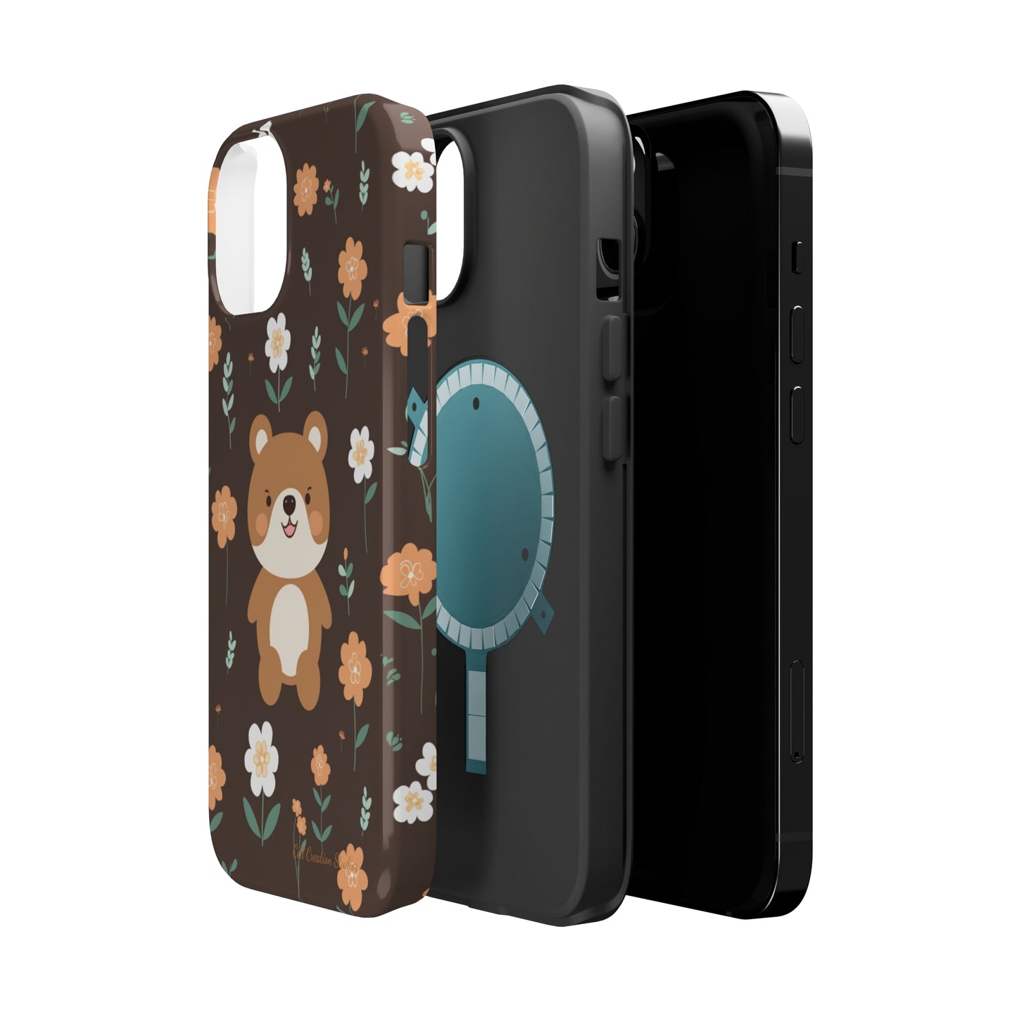 "Floral Bear Elegance" -MagSafe Tough Phone Cases