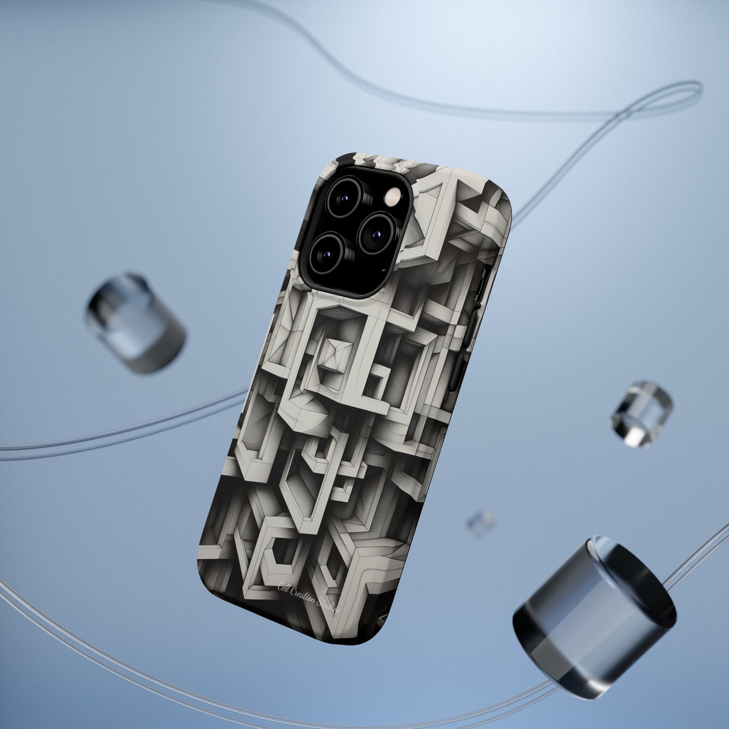 The "Geometric Right Angles" Cell Phone Case - Experience Sleek Simplicity -MagSafe Tough Cases