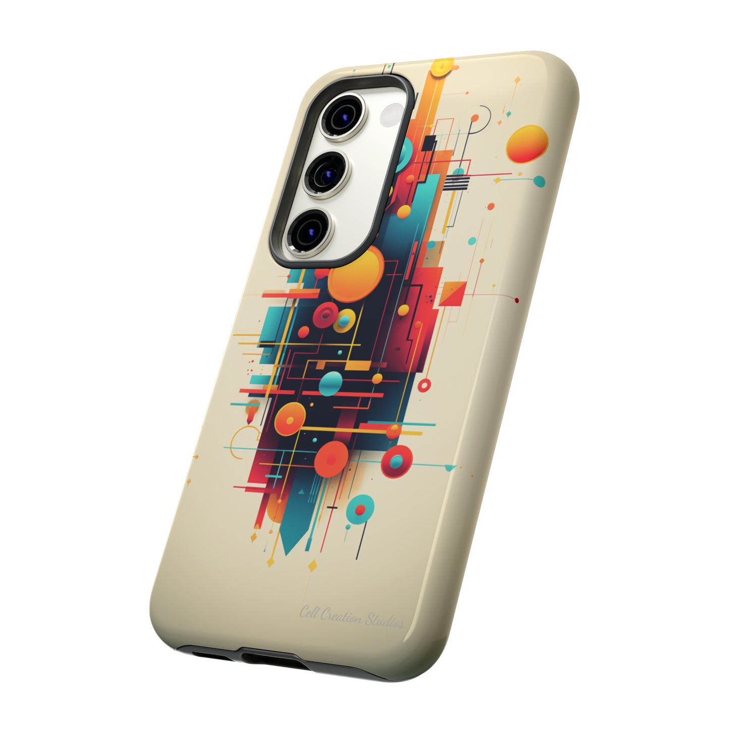 The "Colorful Geometric Pattern" Cell Phone Case- Elevate Your Phone's Look -Tough Cases